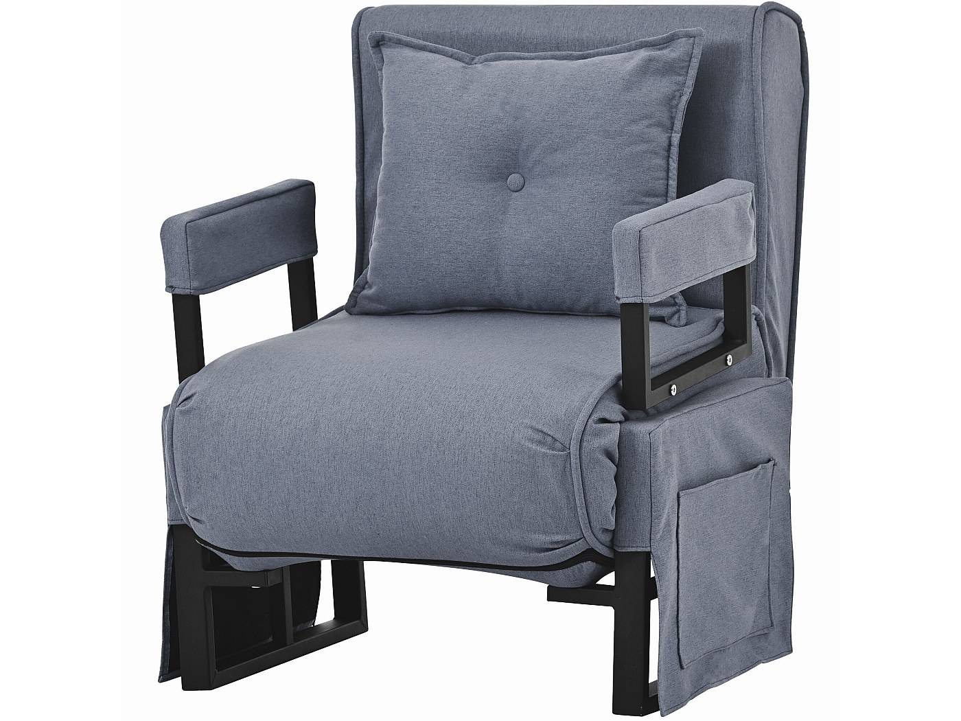 HOMCOM Convertible armchair, sloth, great comfort, tilt, backrest, multi-positions, 90°-180 degrees, flannel, polyester, lined, dark grey