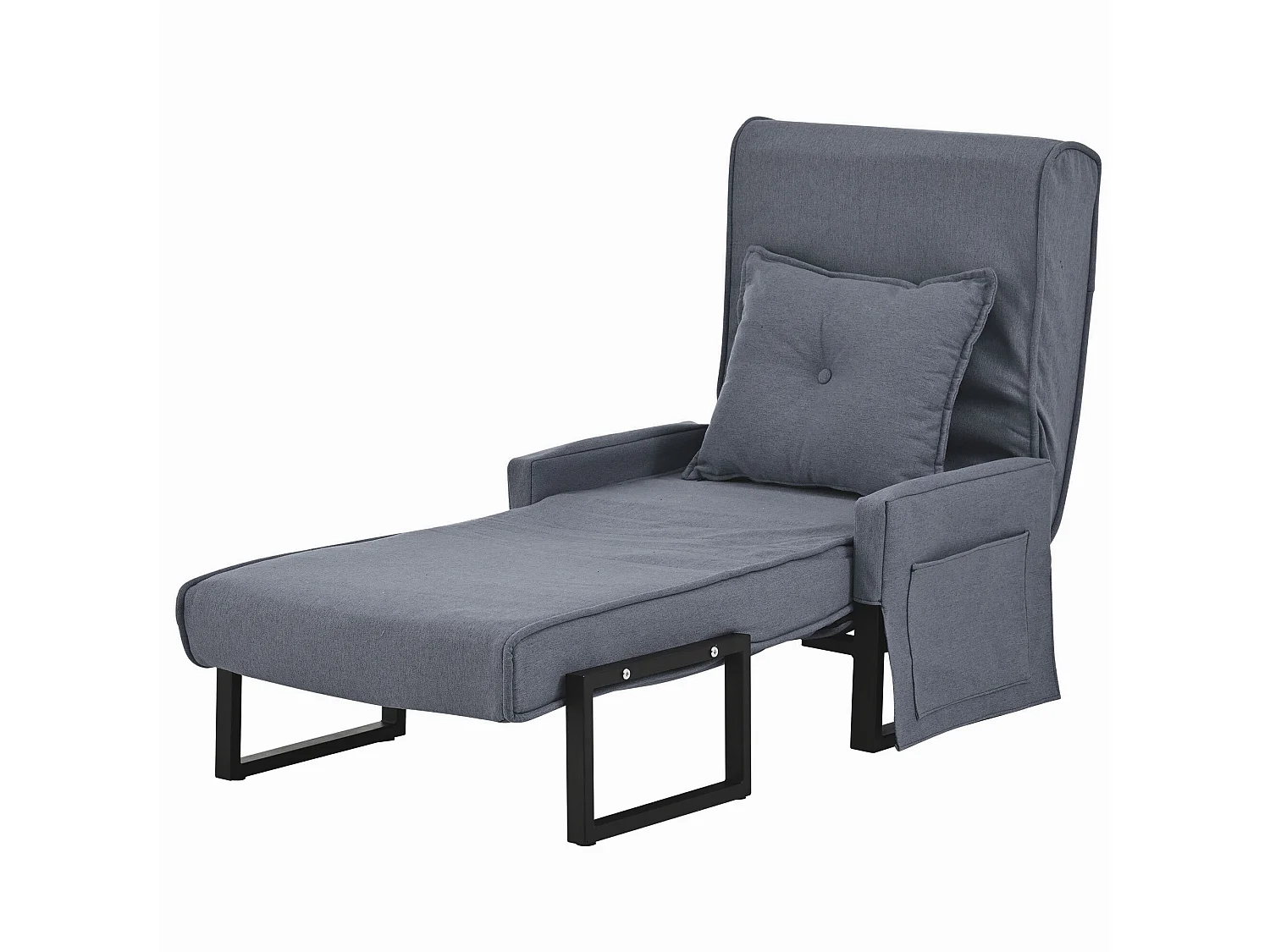 Poltrona conversível 3 em 1 em tecido - cinza