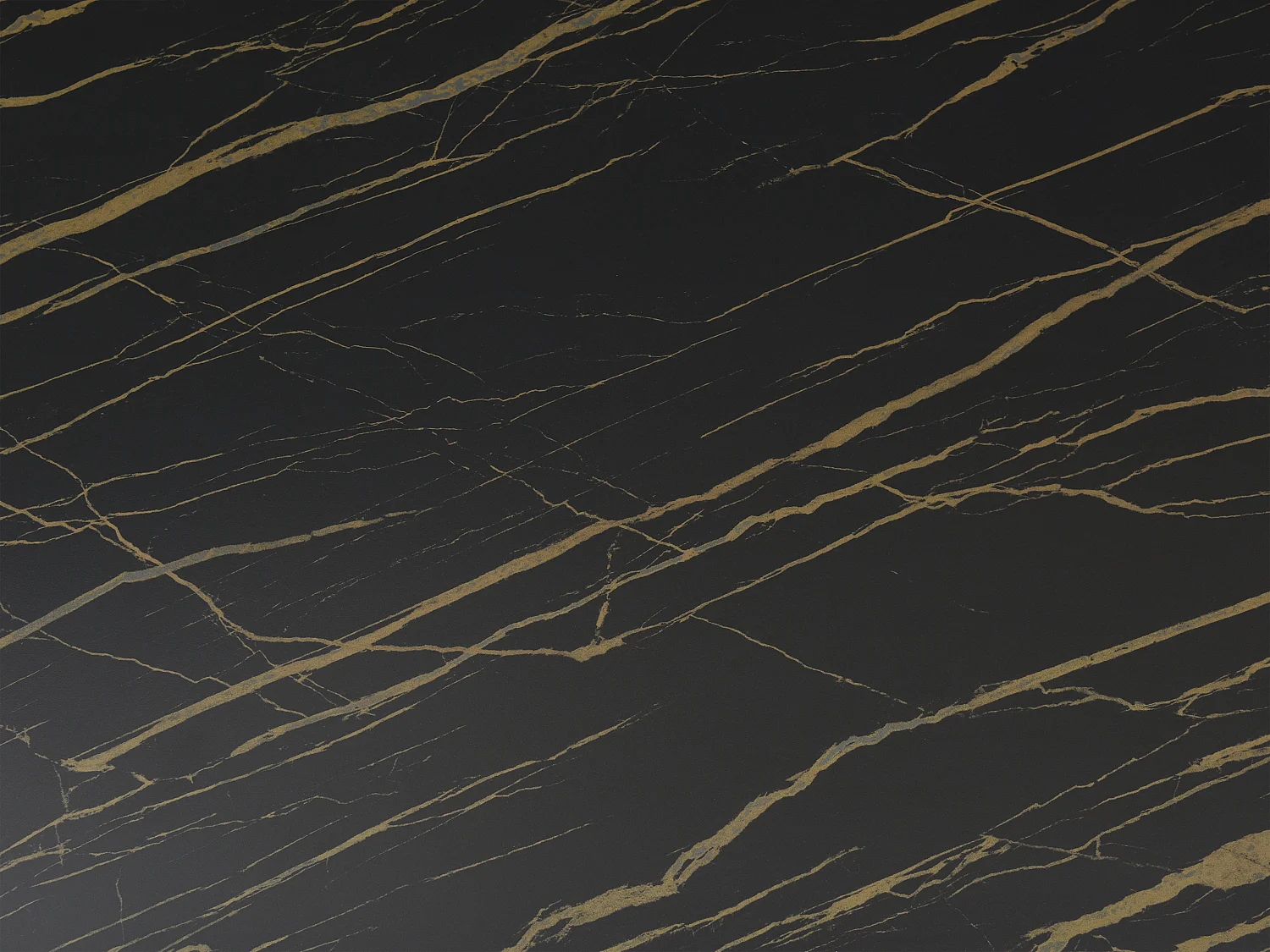 Mesa de jantar 6 lugares em cerâmica, vidro temperado e metal dourado efeito mármore preto - PORELIMA de Maison Céphy