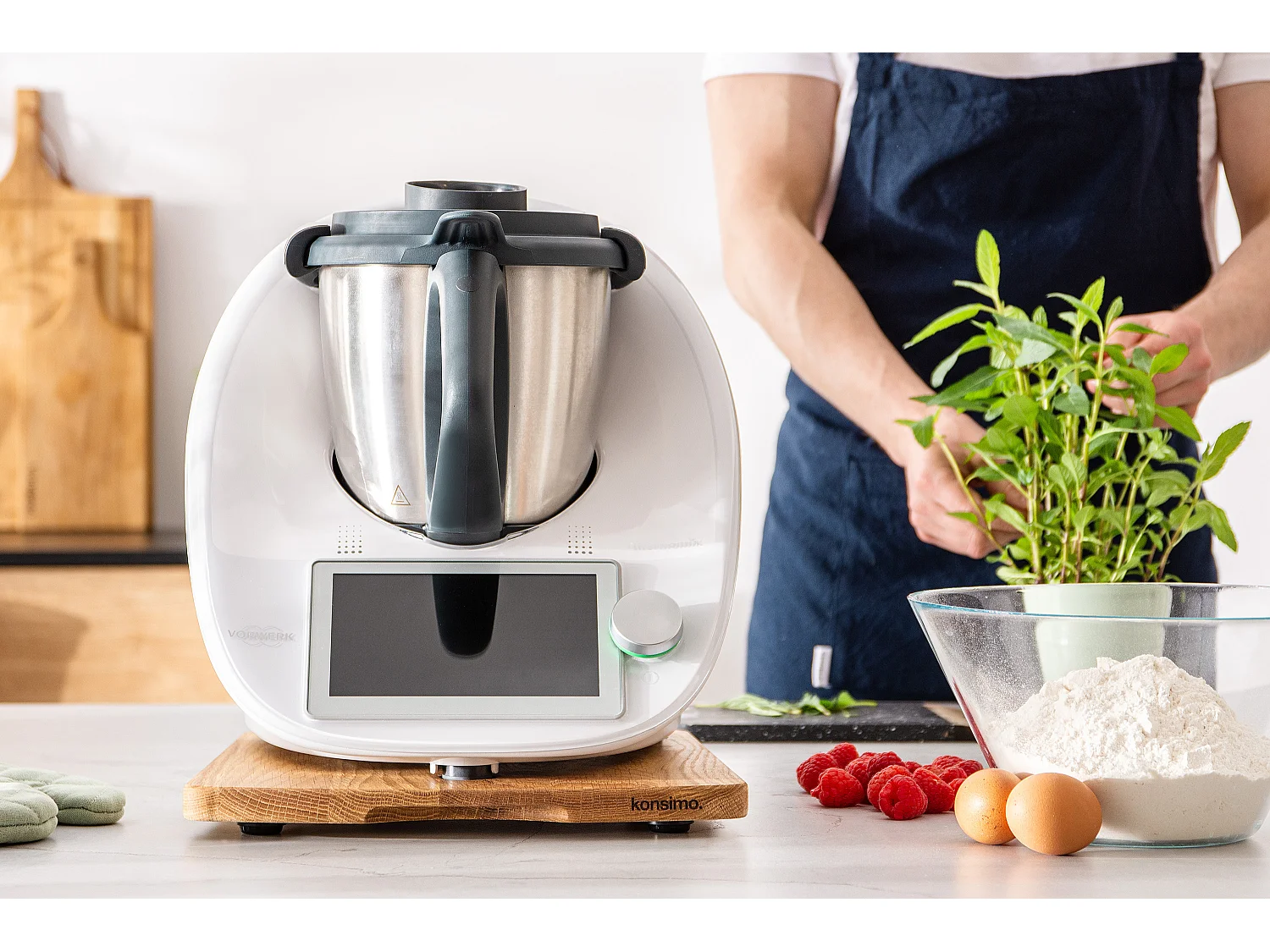 Gleitbrett - Zubehör für Thermomix TM31, TM5 und TM6 - Eiche Dekor - COQUERE