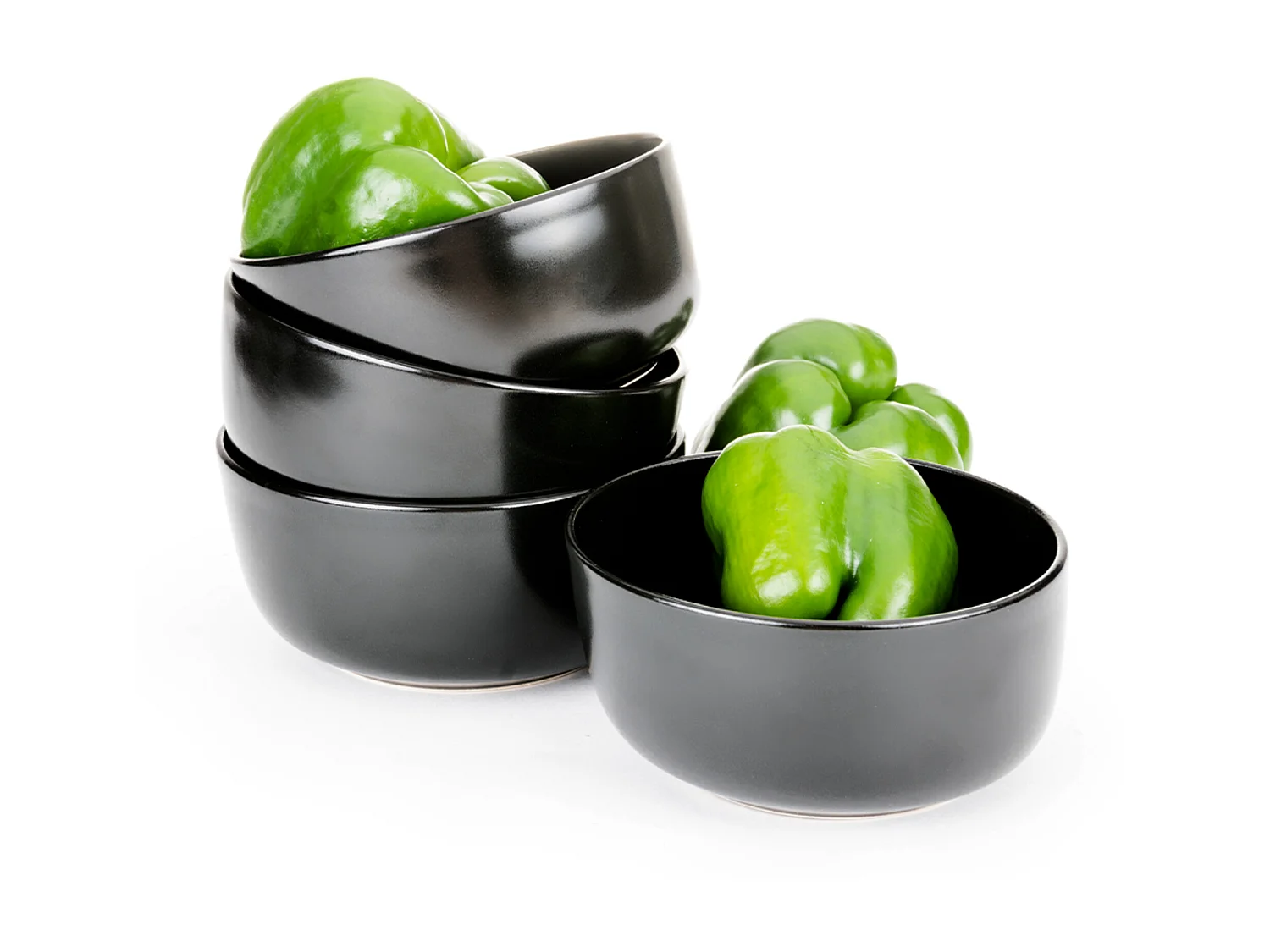 Schüssel-Set 6 Personen 6-tlg - Schwarz - VICTO