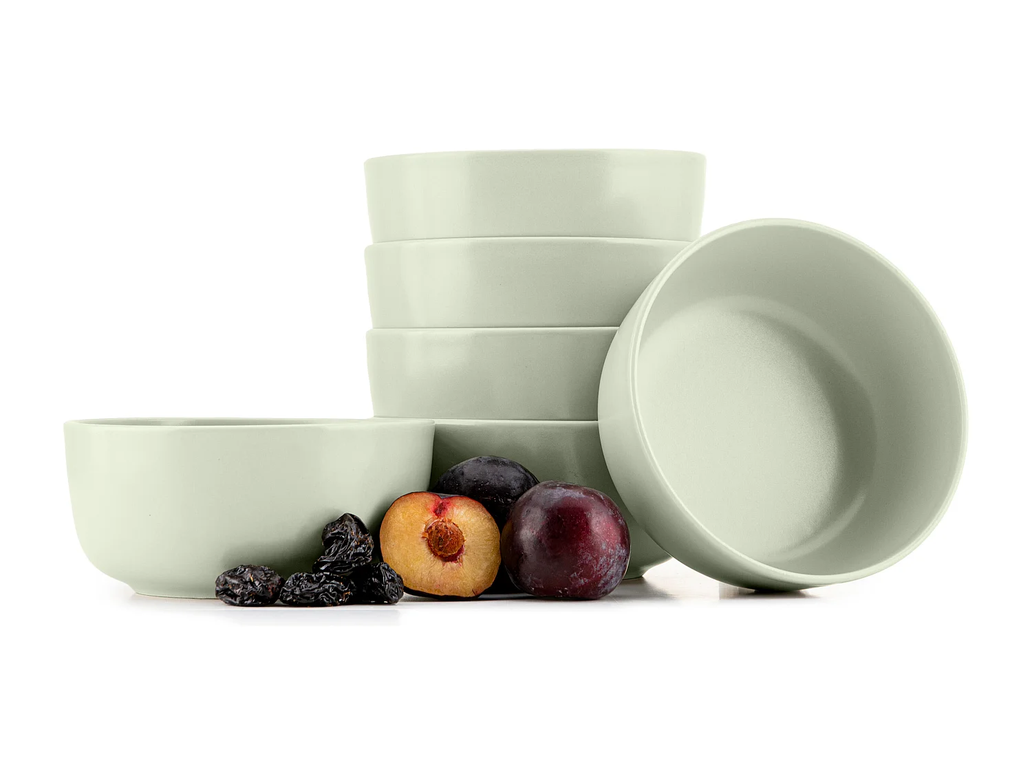 Schüssel-Set 6 Personen 6-tlg - beige/grün/grau - VICTO