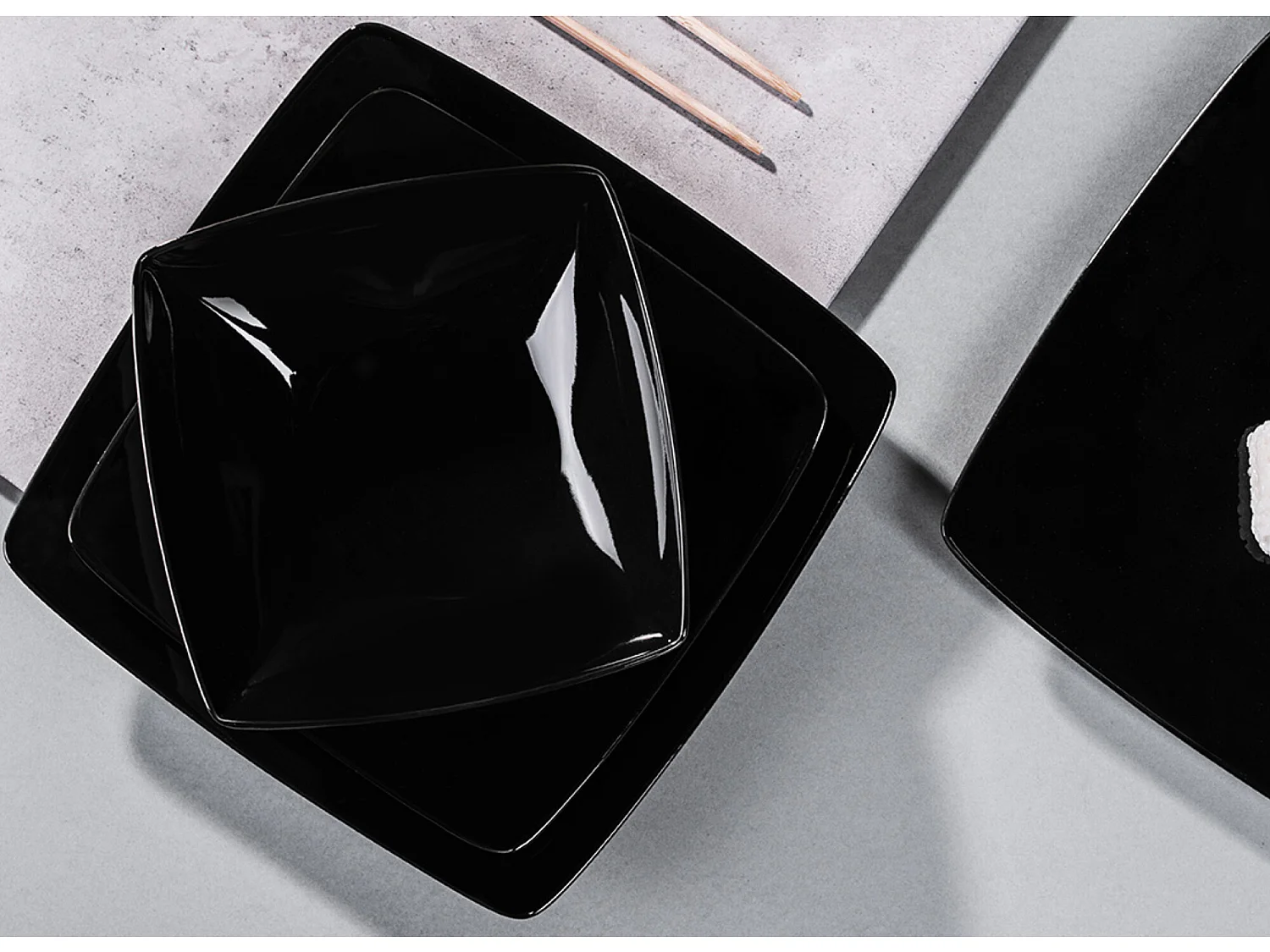 Tafelservice für 6 Personen (18el) Mikrowellengeeignet - Keramik - Schwarz - EPIRI