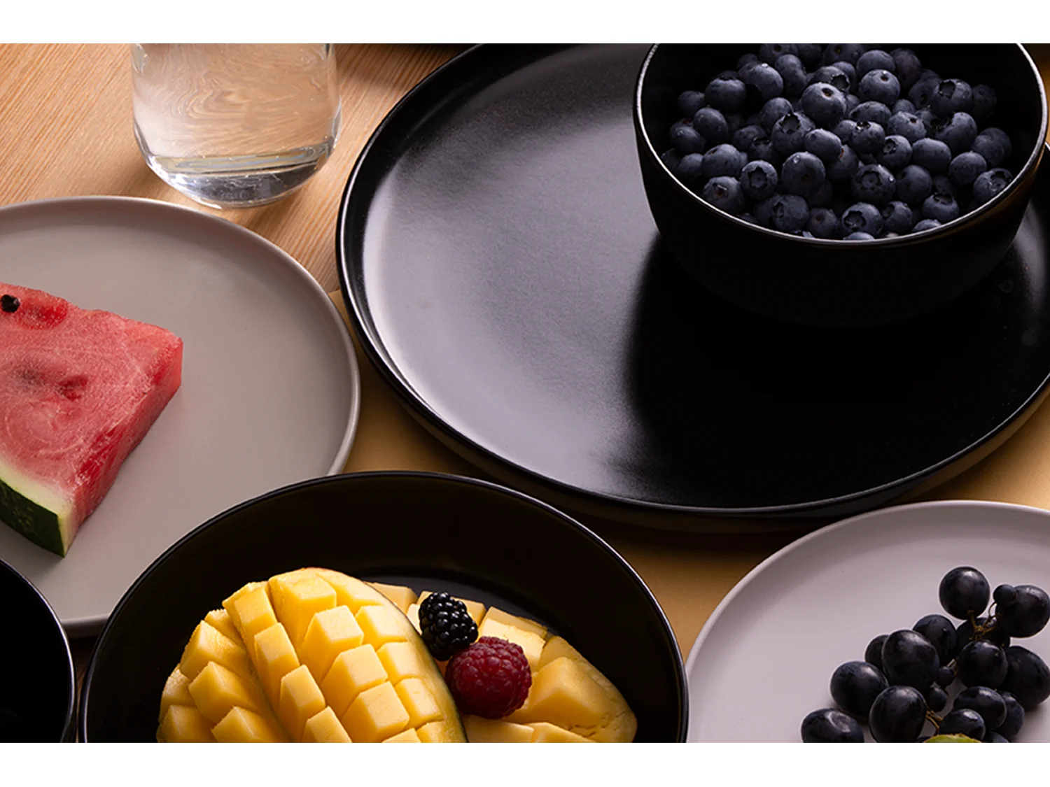 Tafelservice 6 Personen 24-tlg - Weiß, Schwarz, Grau - VICTO