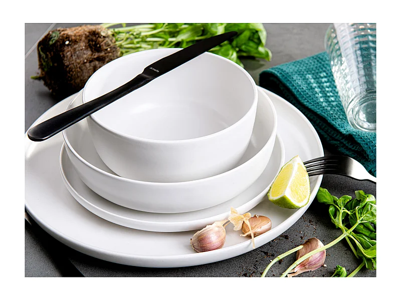 Tafelservice und Schüssel 18-tlg - Weiß - VICTO