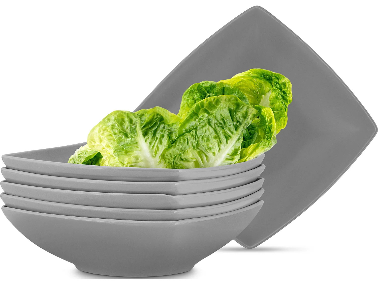 Teller-Set Suppenteller 6-tlg 6 Personen - Grau - EPIRI