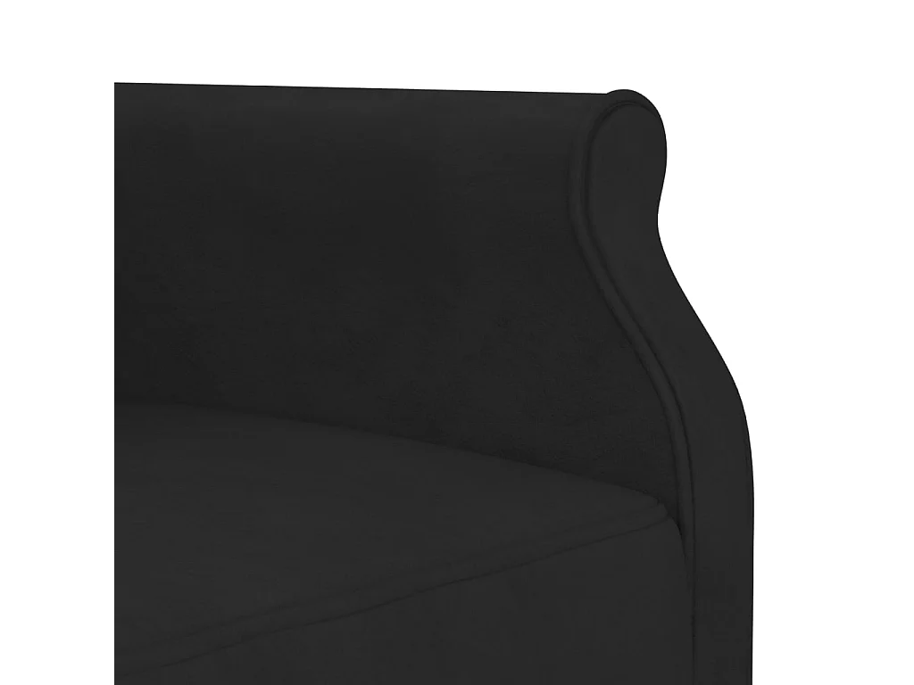 Schlafsofa in L-Form Schwarz 271x140x70 cm Samt