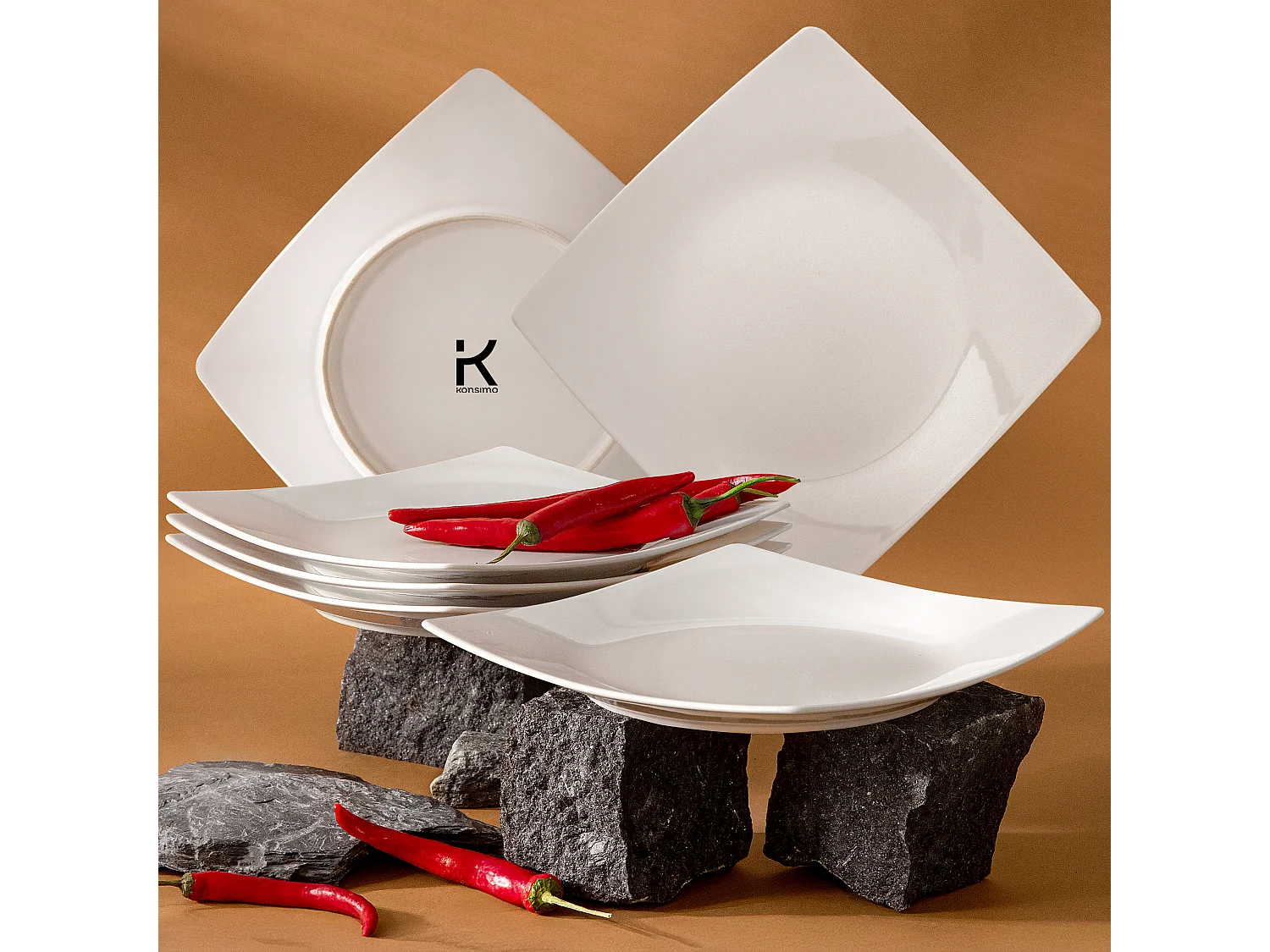 Teller-Set Speiseteller 6-tlg 6 Pers. - Weiß - EPIRI