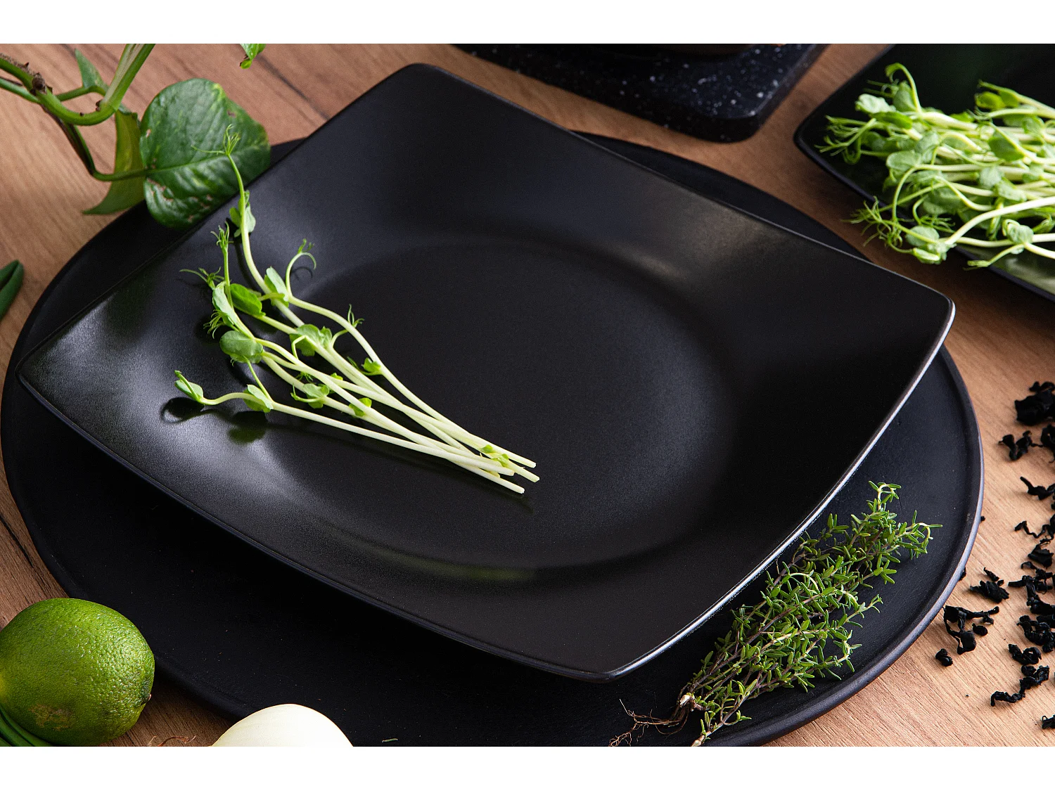 Teller-Set Speiseteller 6-tlg 6 Pers. - Schwarz matt - EPIRI