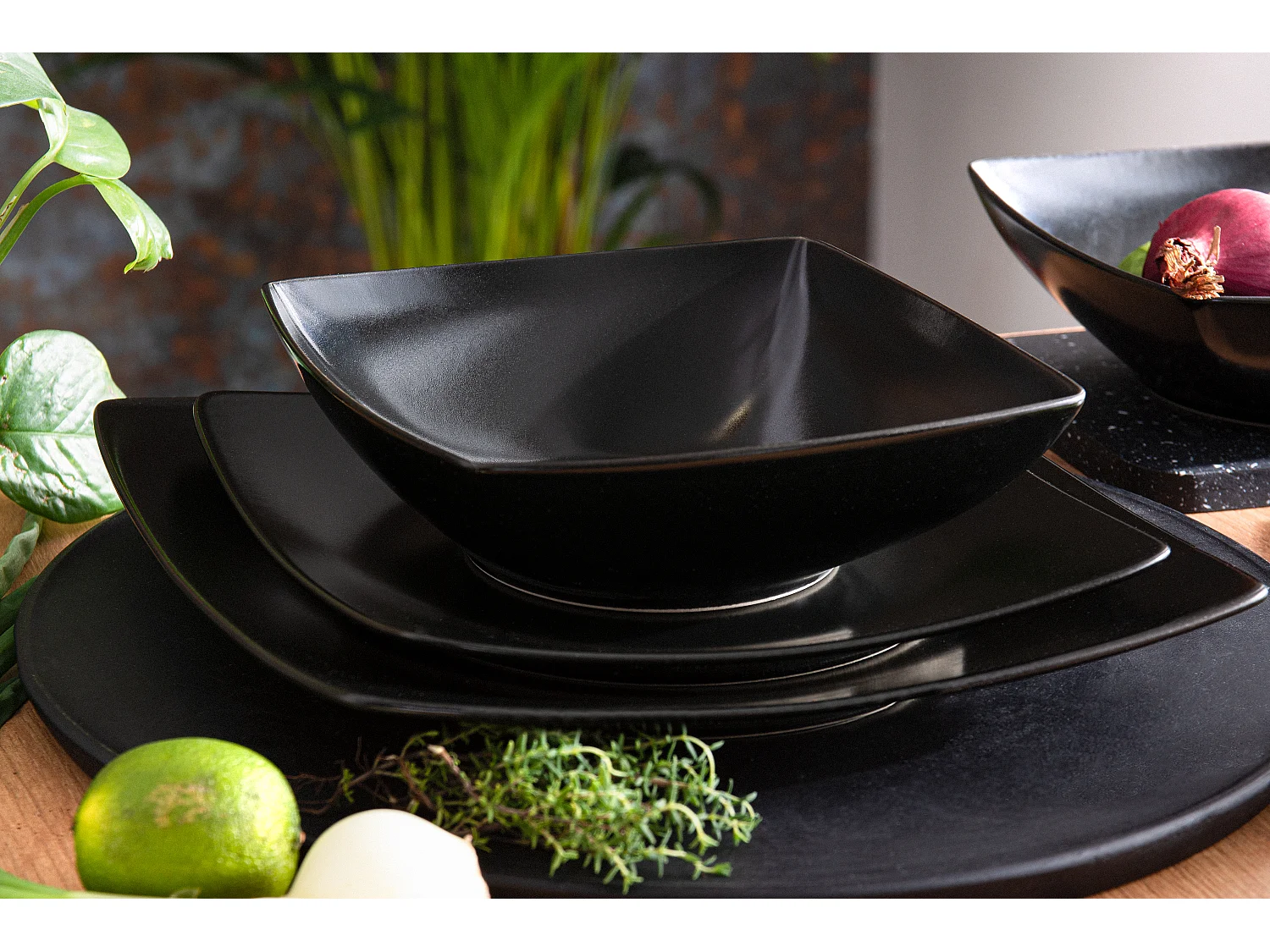 Teller-Set Speiseteller 6-tlg 6 Pers. - Schwarz matt - EPIRI