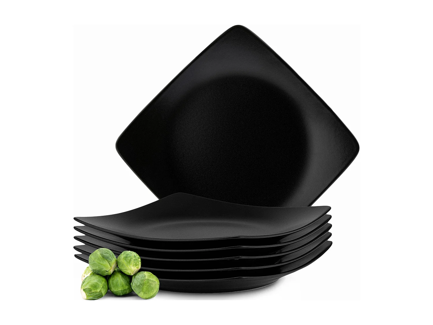 Teller-Set Speiseteller 6-tlg 6 Pers. - Schwarz matt - EPIRI