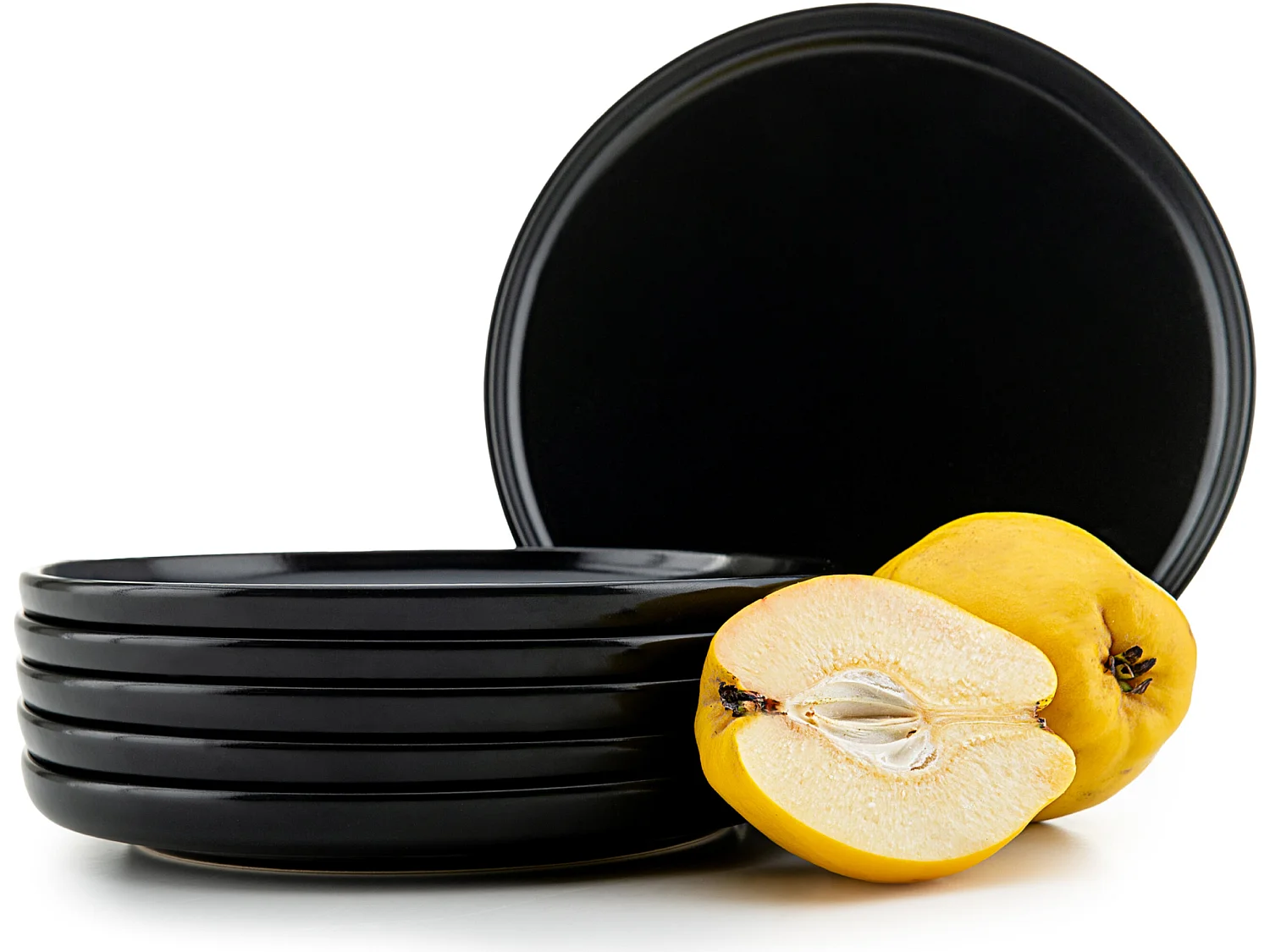 Teller-Set 6-tlg Dessertteller - Schwarz - VICTO