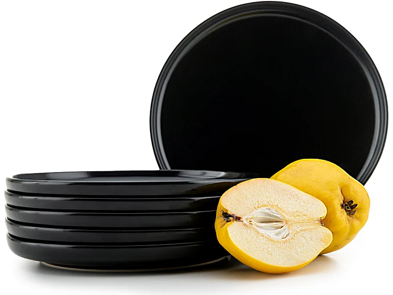 Teller-Set 6-tlg Dessertteller - Schwarz - VICTO