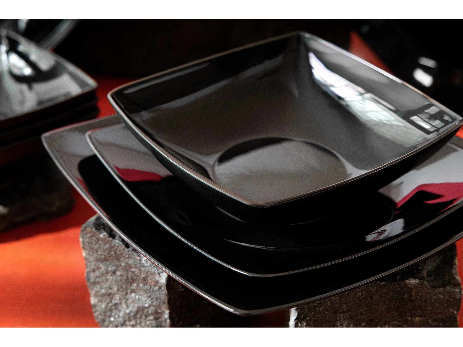 Teller-Set Suppenteller 6-tlg 6 Personen - Schwarz - EPIRI