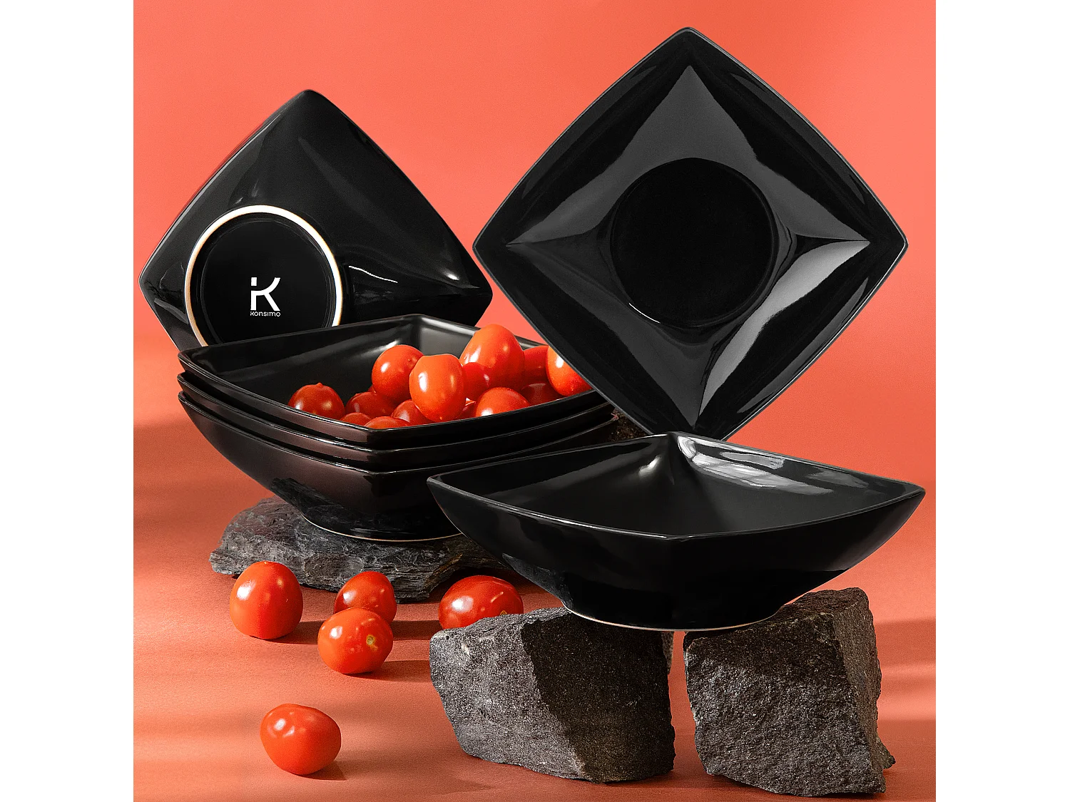 Teller-Set Suppenteller 6-tlg 6 Personen - Schwarz - EPIRI