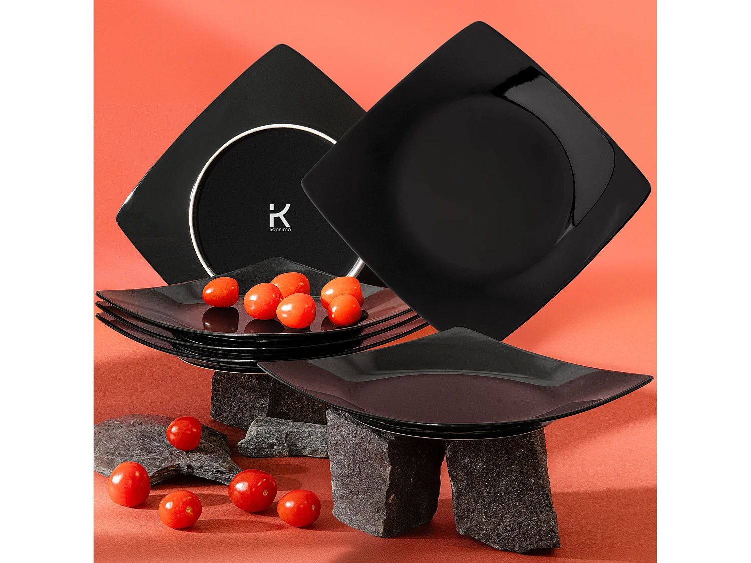 Teller-Set Speiseteller 6-tlg 6 Pers. - Schwarz - EPIRI