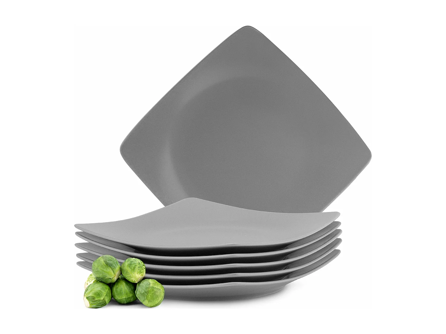 Teller-Set Speiseteller 6-tlg 6 Pers. - Grau - EPIRI