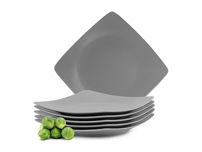 Teller-Set Speiseteller 6-tlg 6 Pers. - Grau - EPIRI