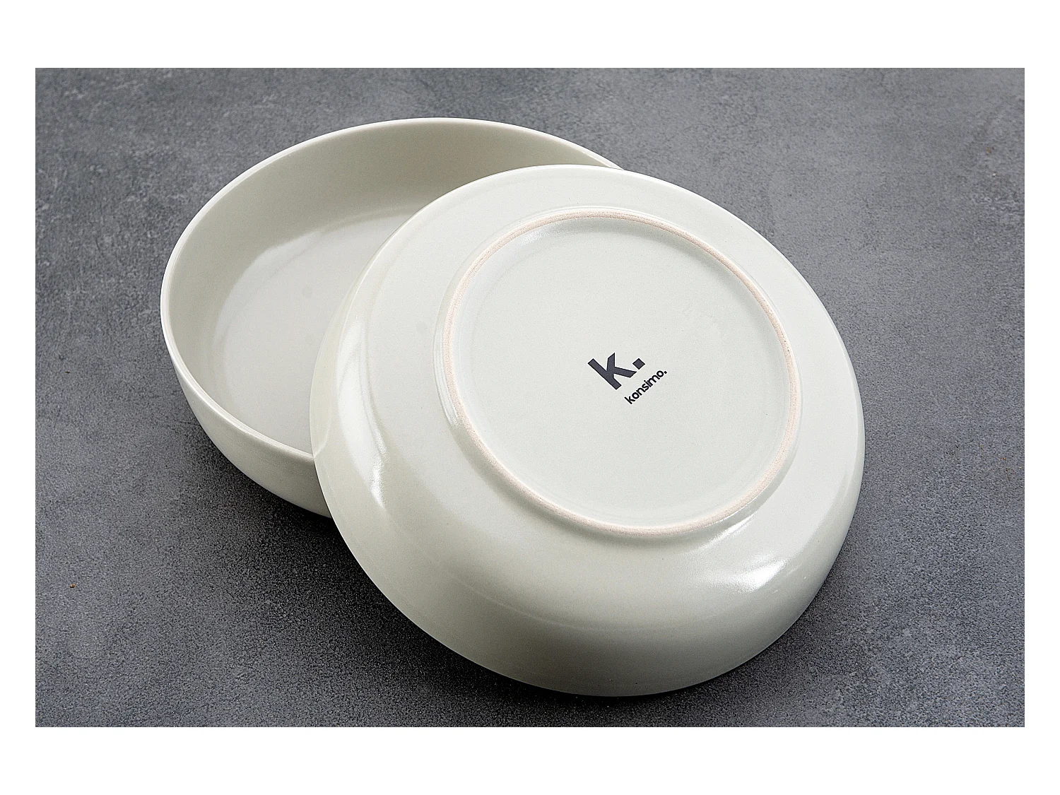 Teller-Set 6-tlg Suppenteller - beige/grün/grau - VICTO