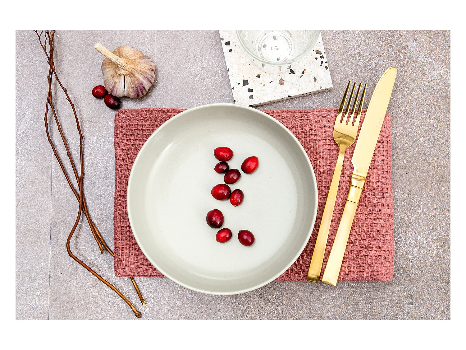 Teller-Set 6-tlg Suppenteller - beige/grün/grau - VICTO