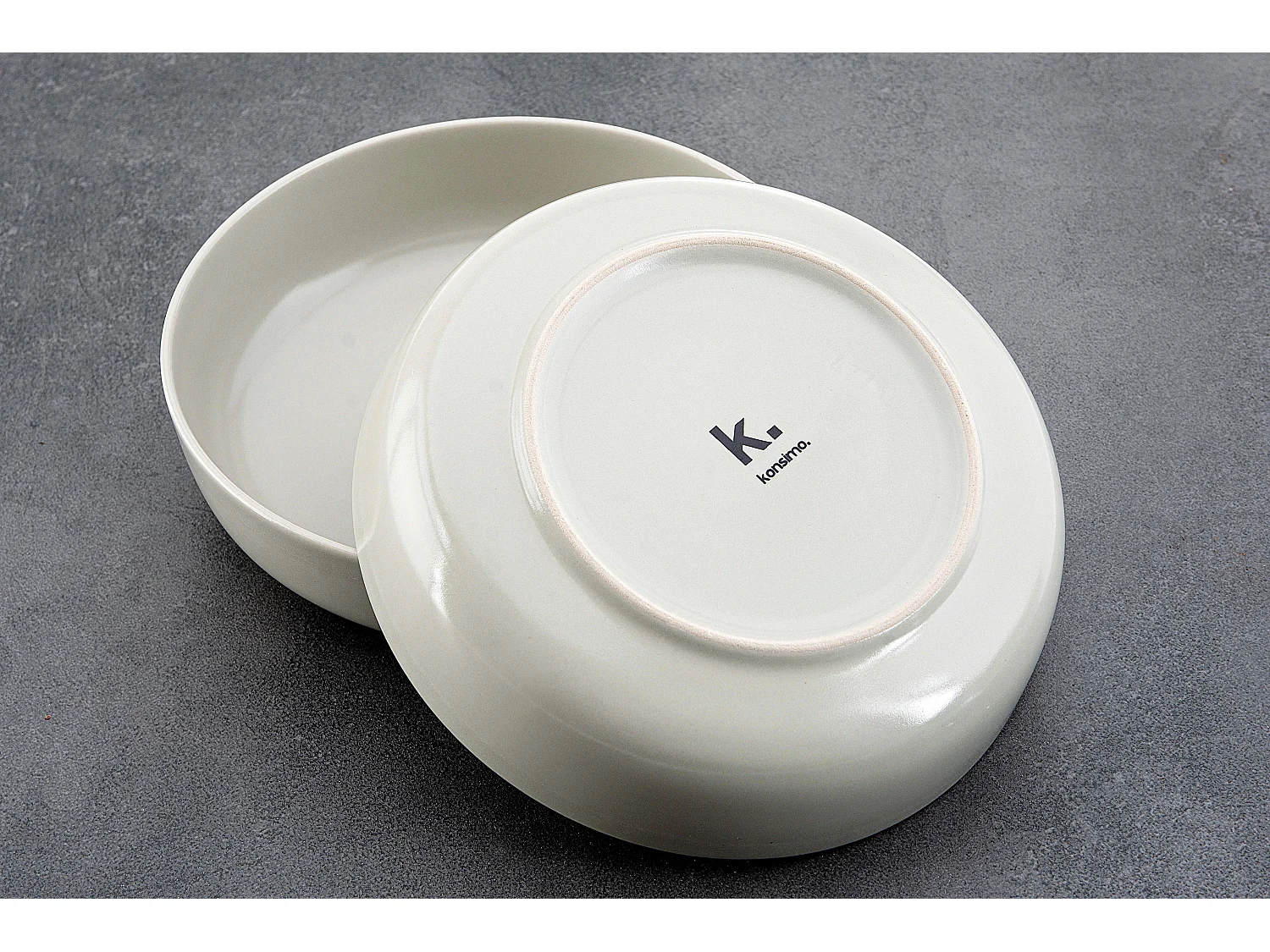 Teller-Set 6-tlg Suppenteller - beige/grün/grau - VICTO