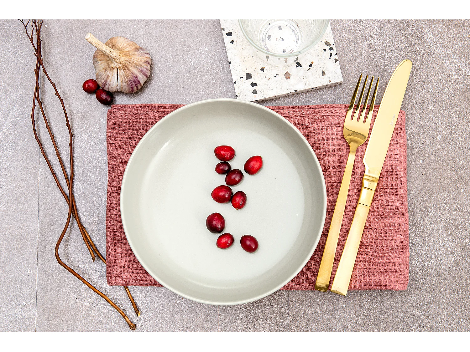 Teller-Set 6-tlg Suppenteller - beige/grün/grau - VICTO