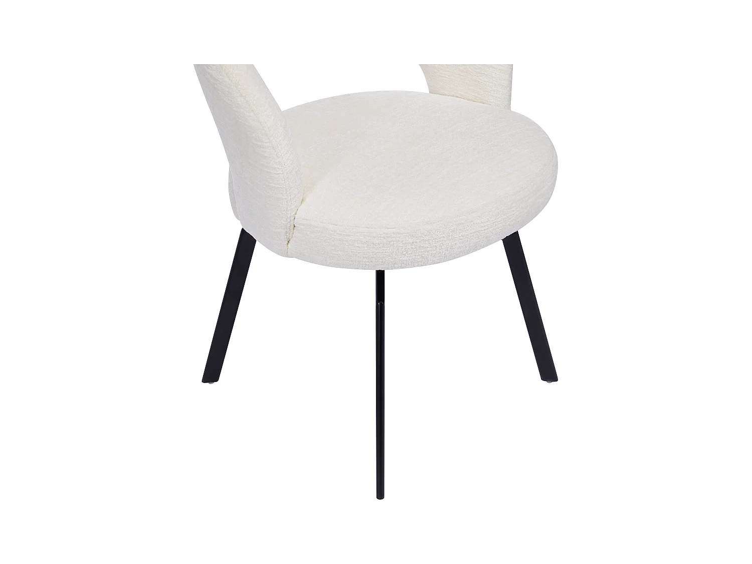 Sæt med 2 drejelige stole i tekstilbetrædning og sort metal - Råhvid - MILEANE