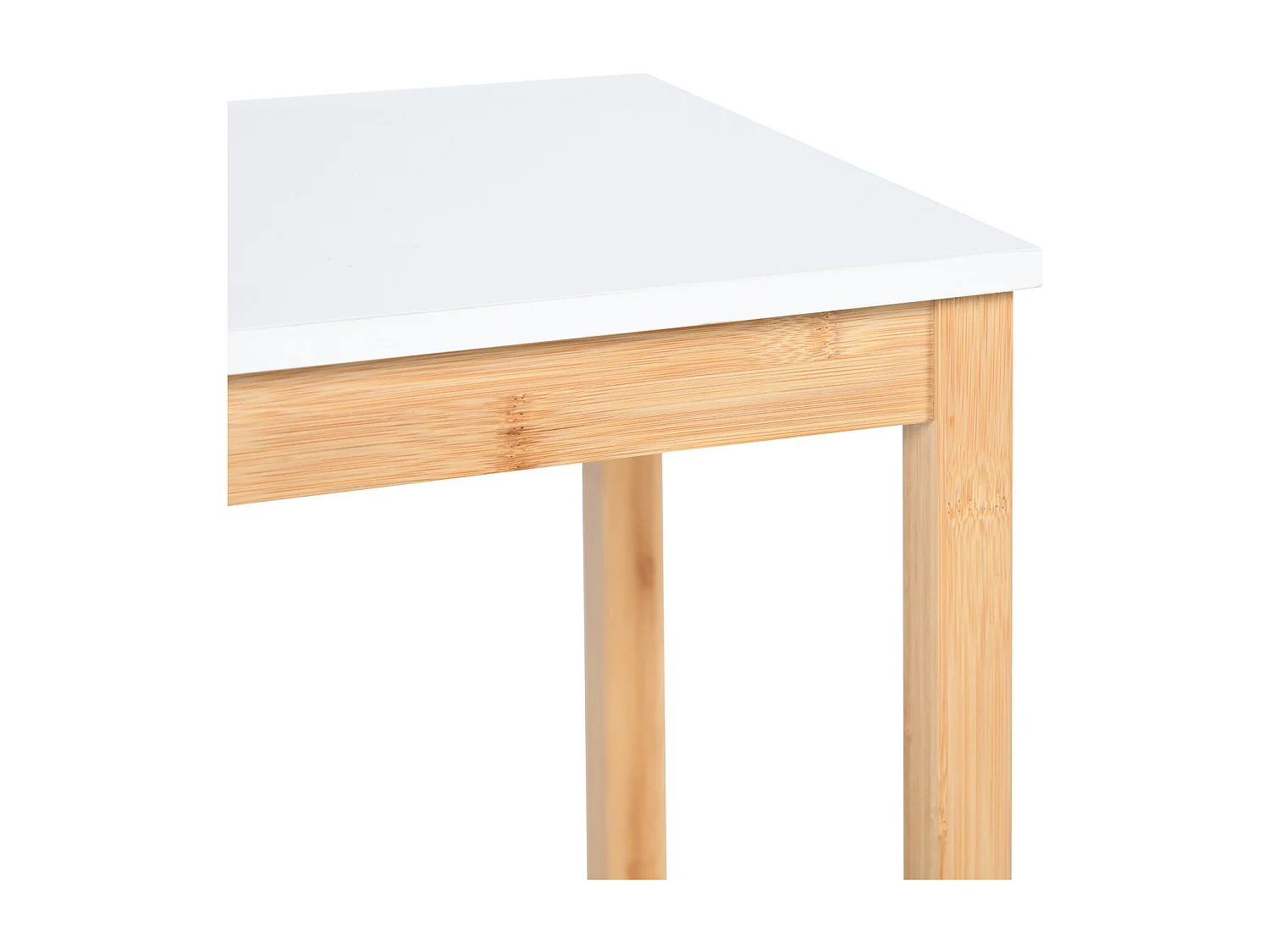 Table à point 2 niveaux bout de canapé bois blanc étagère DEWAR