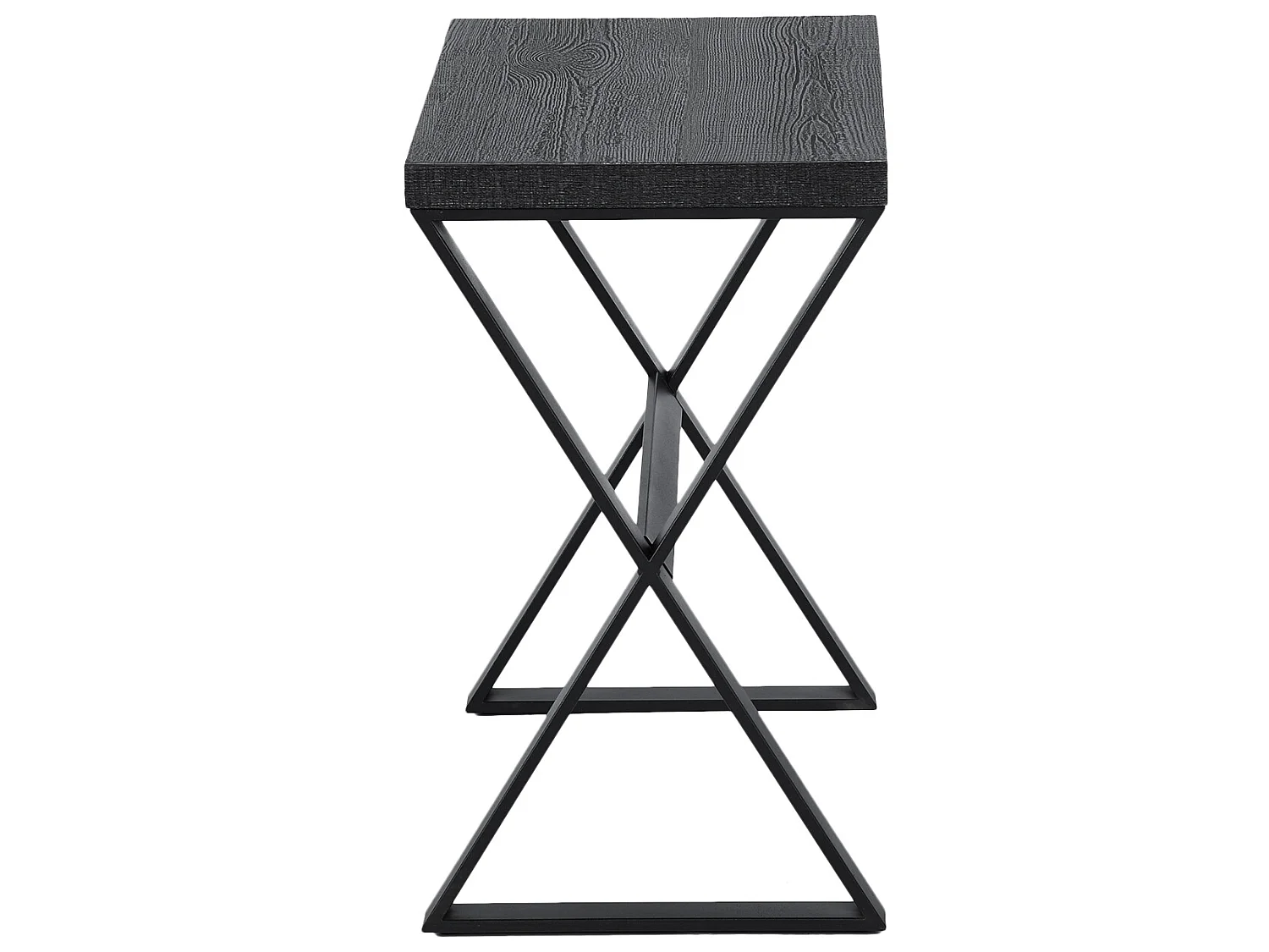 Table à point rectangulaire effet bois noir bout de canapé CARVALHO SIDE TABLE A