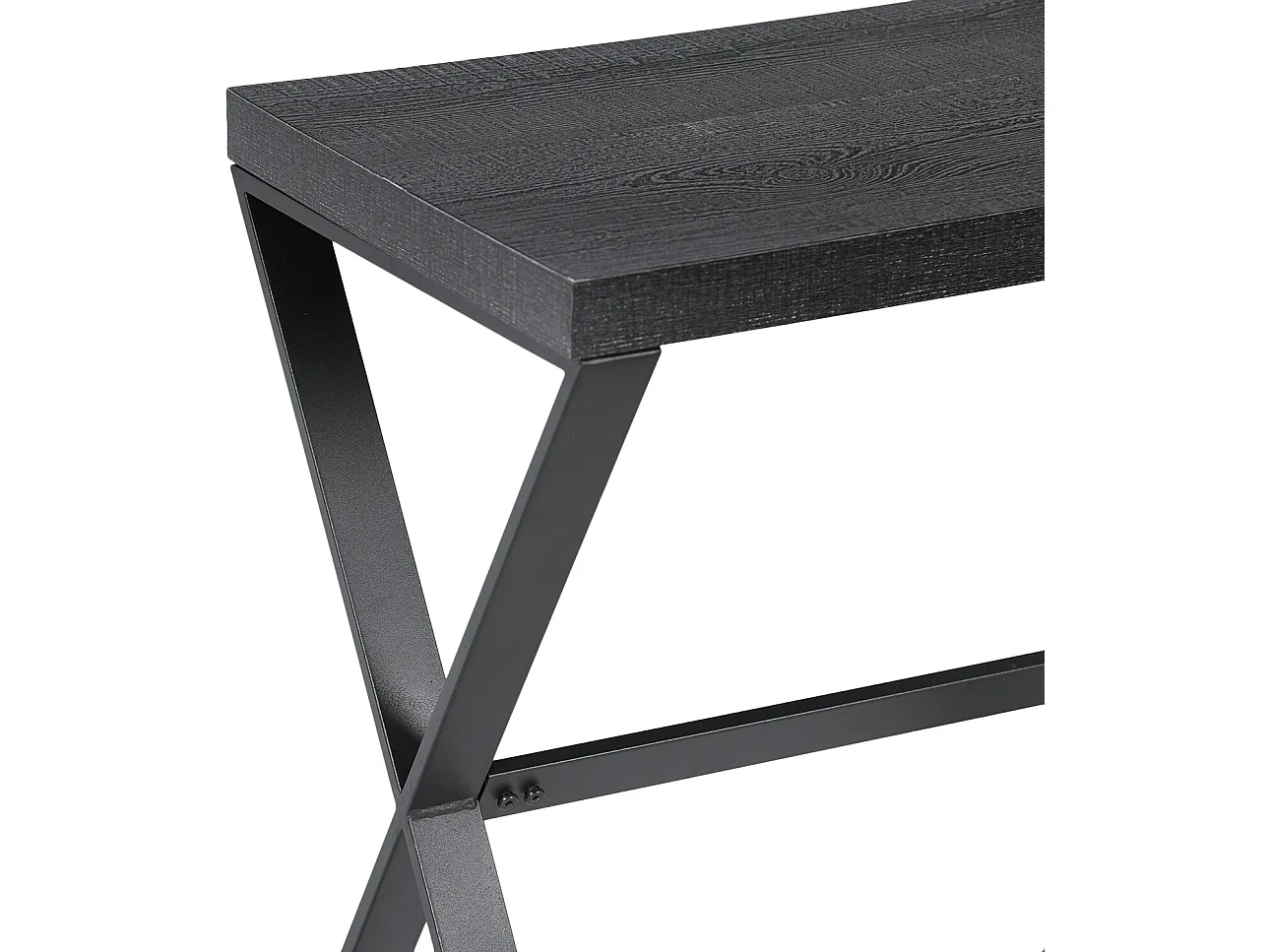 Table à point rectangulaire effet bois noir bout de canapé CARVALHO SIDE TABLE A