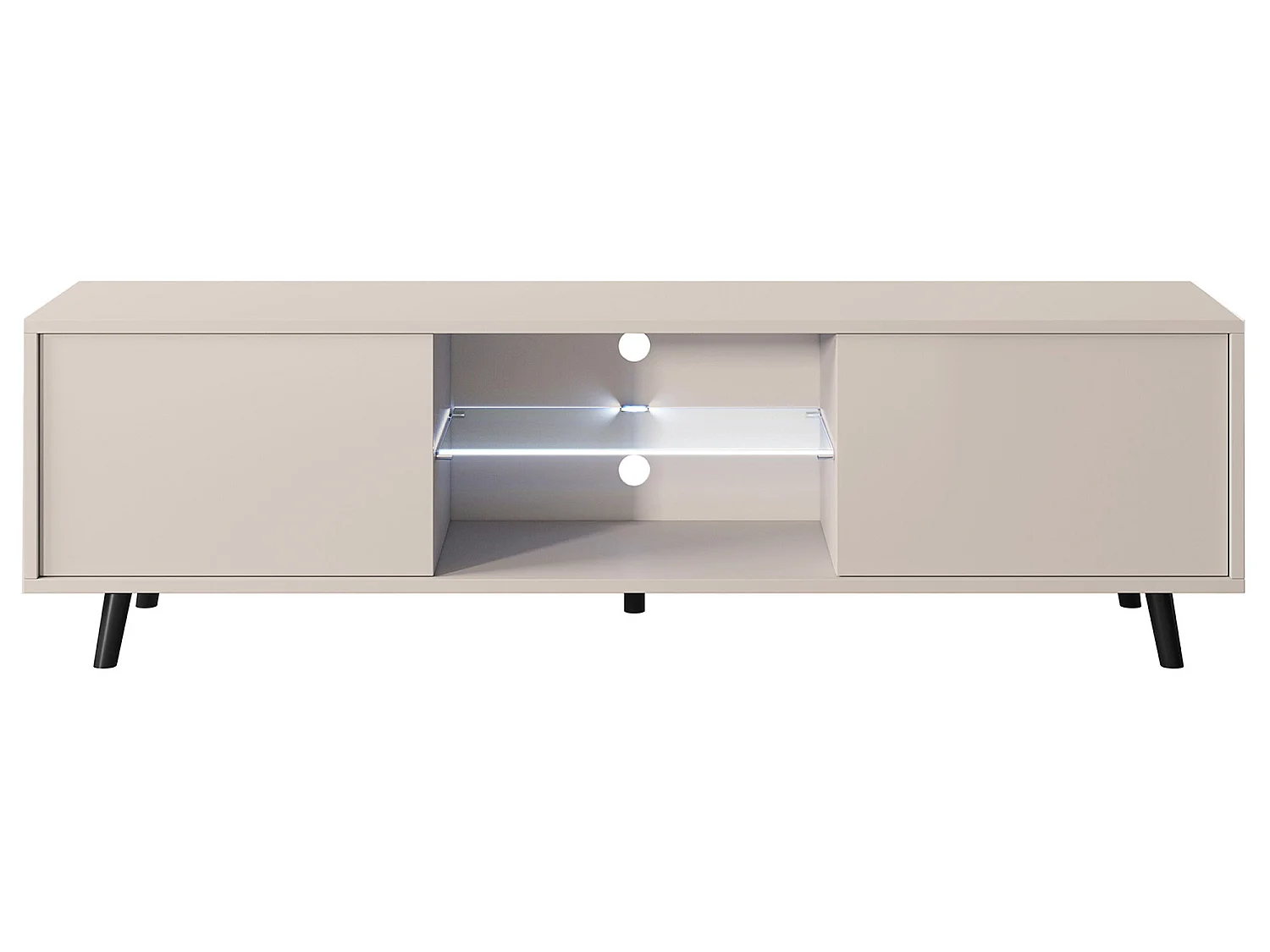 Meuble TV - 140 cm - taupe (gris-beige) - LEFYR