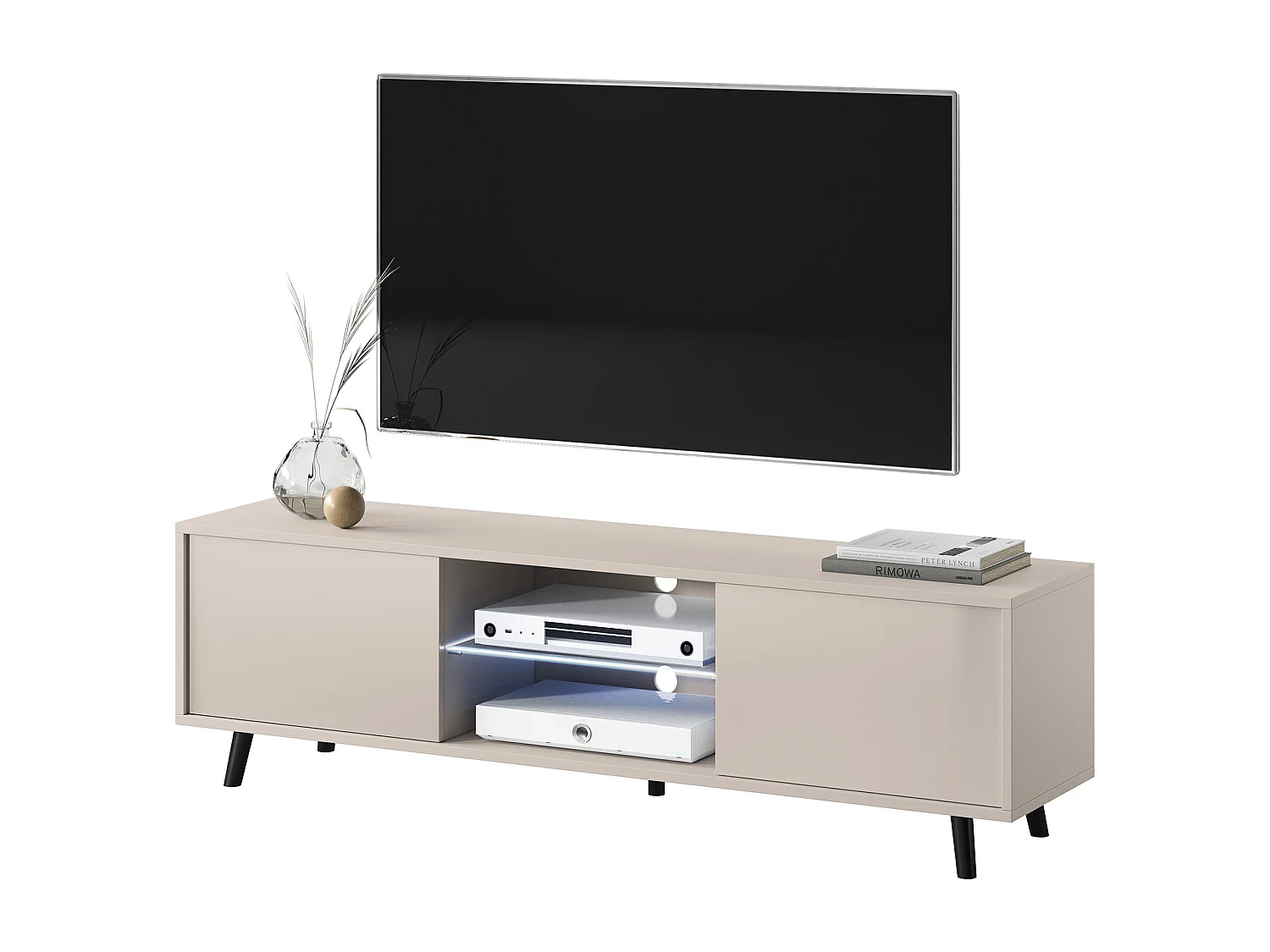 TV-Schrank - 140 cm - Taupe (Grau-Beige) - LEFYR