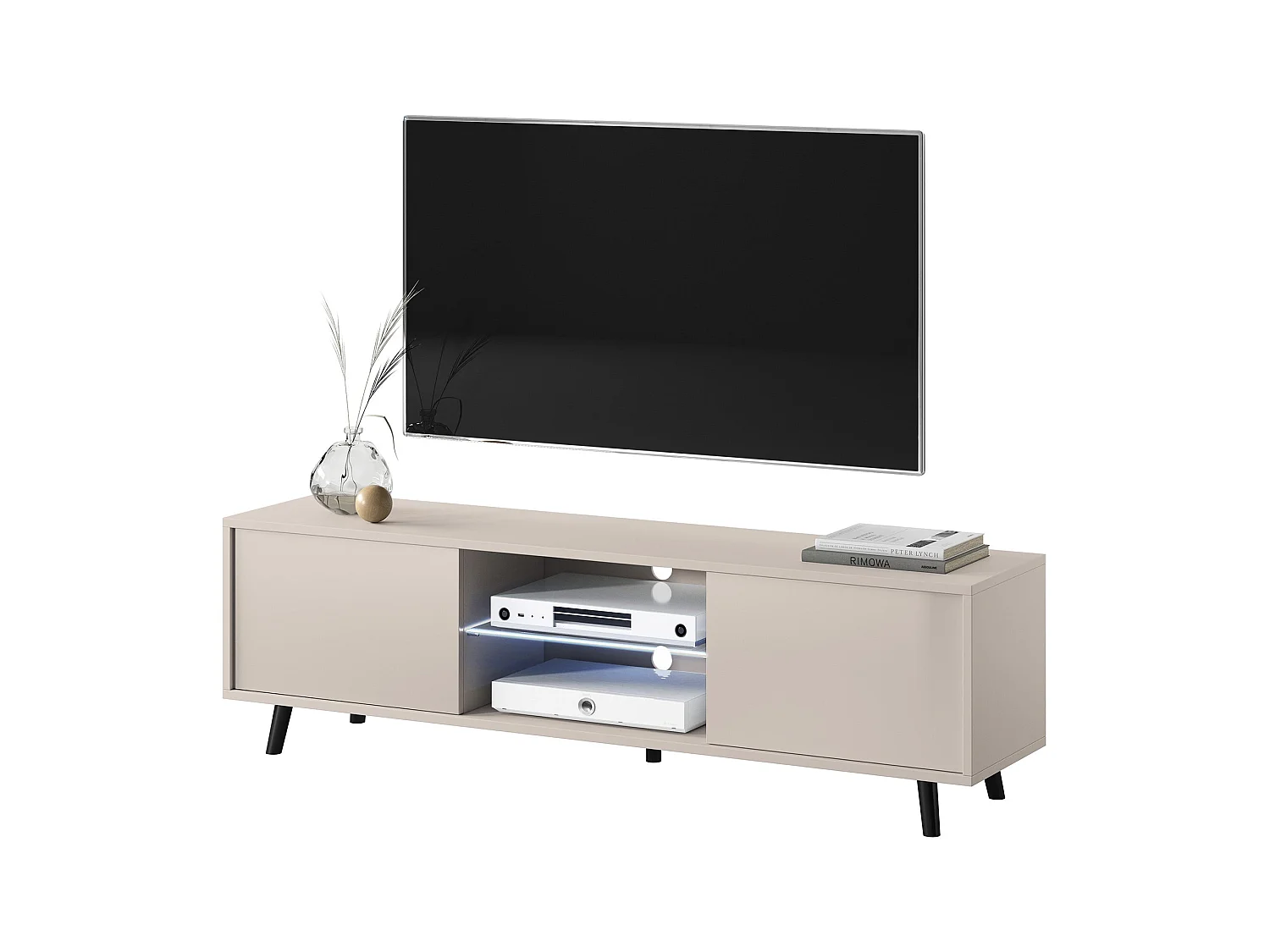 Meuble TV - 140 cm - taupe (gris-beige) - LEFYR