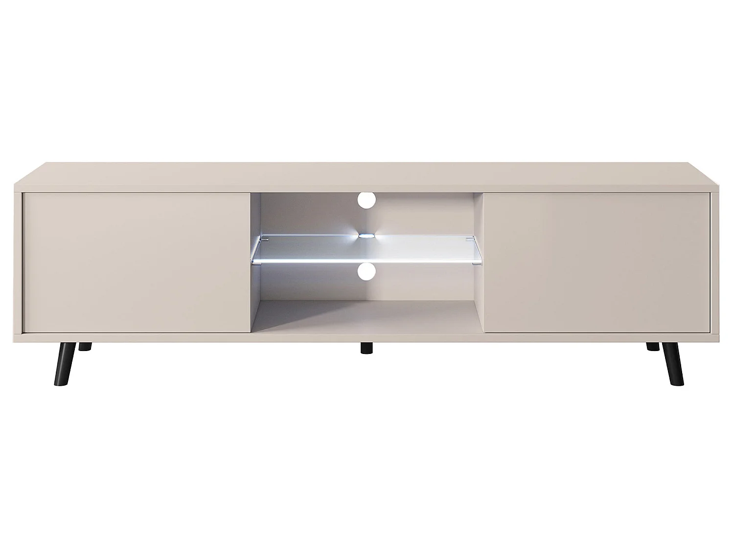 Meuble TV - 140 cm - taupe (gris-beige) - LEFYR