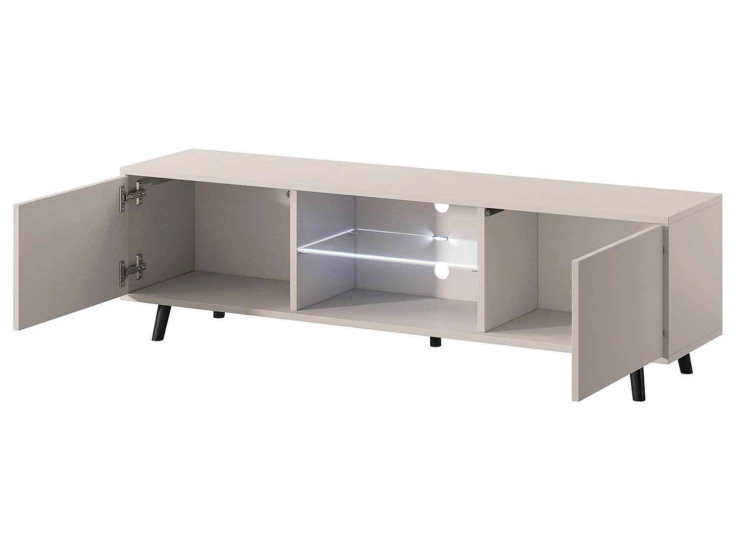 Meuble TV - 140 cm - taupe (gris-beige) - LEFYR