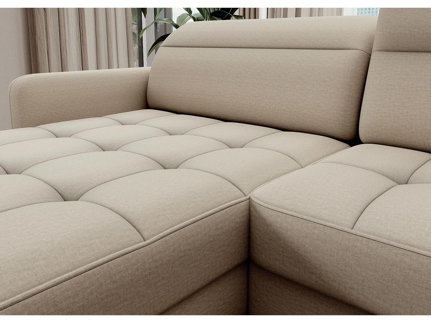 Ecksofa Silvio UR/Stoff-Beige