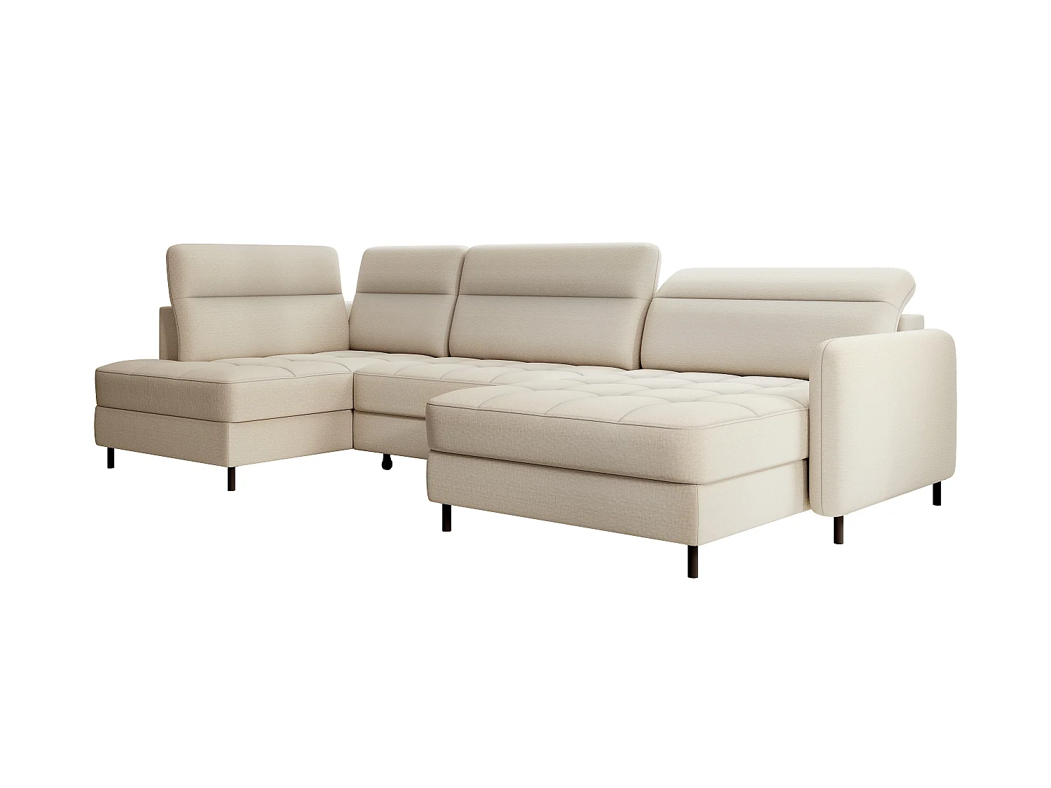 Canapé Corner Silvio UR/Tissu-Beige