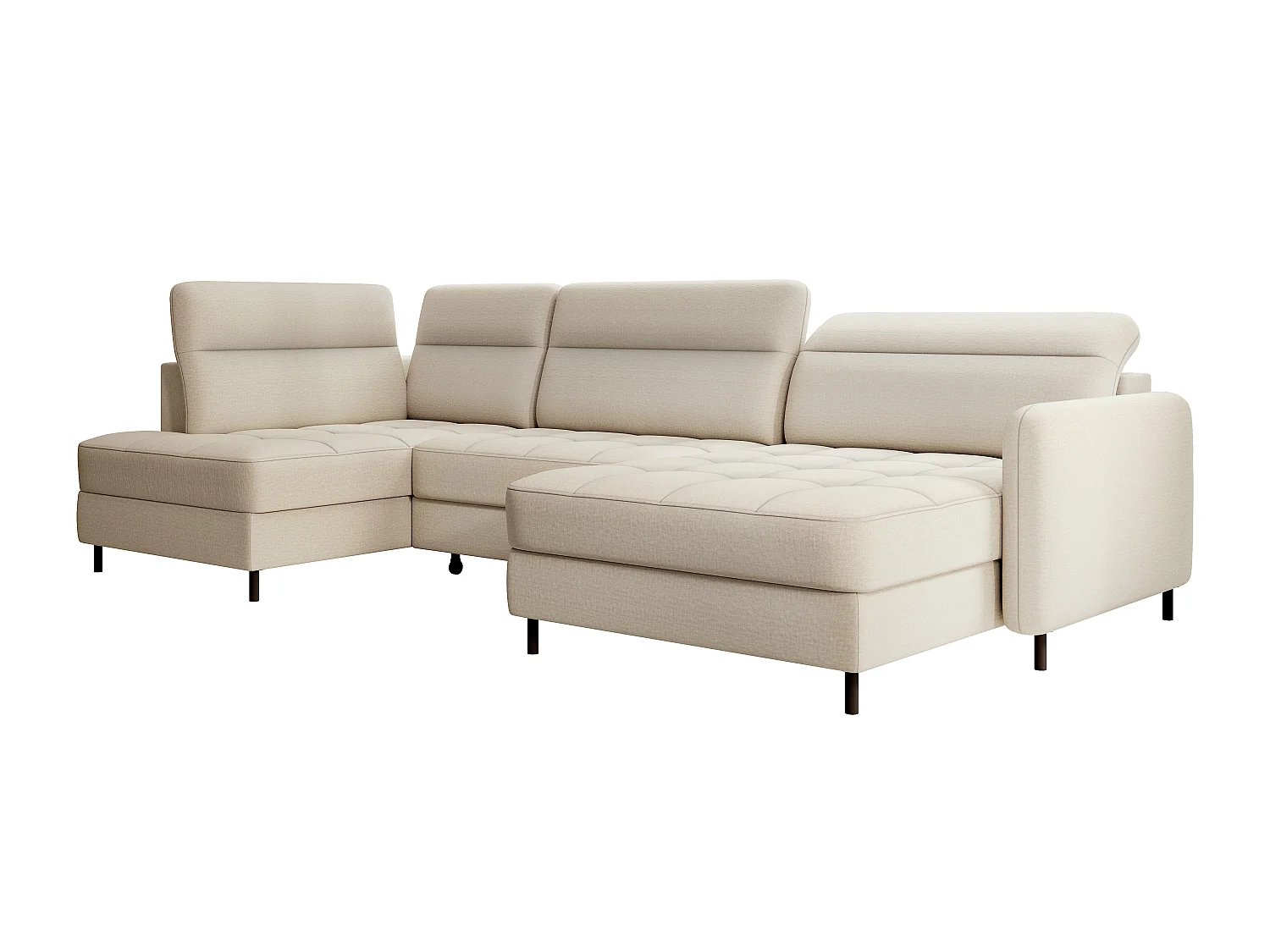 Canapé Corner Silvio UR/Tissu-Beige