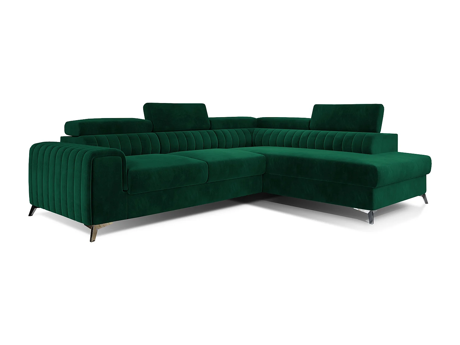 Ecksofa Genova R/Stoffbezug/Grün