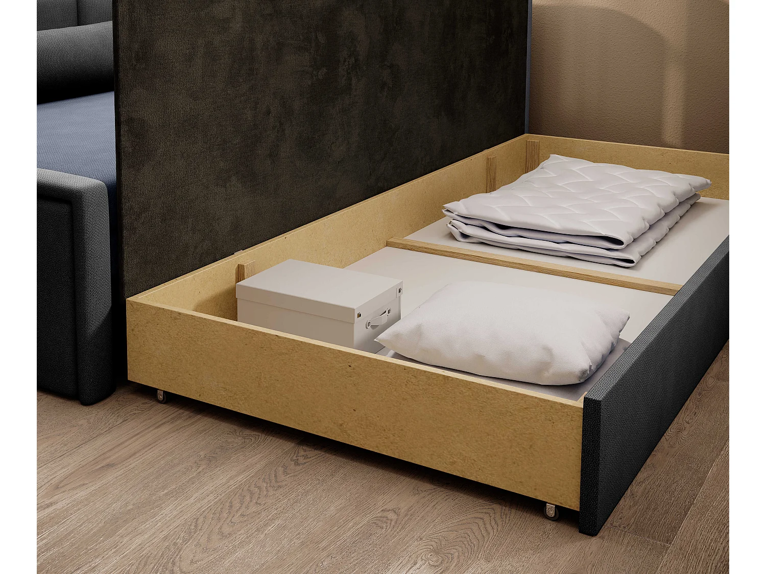 Divano Hugo R/Rivestimento in tessuto/Beige e Antracite