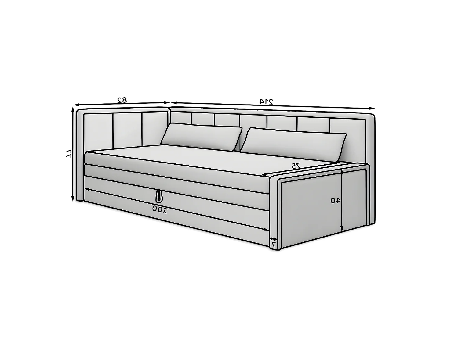 Divano Hugo R/Rivestimento in tessuto/Beige e Antracite