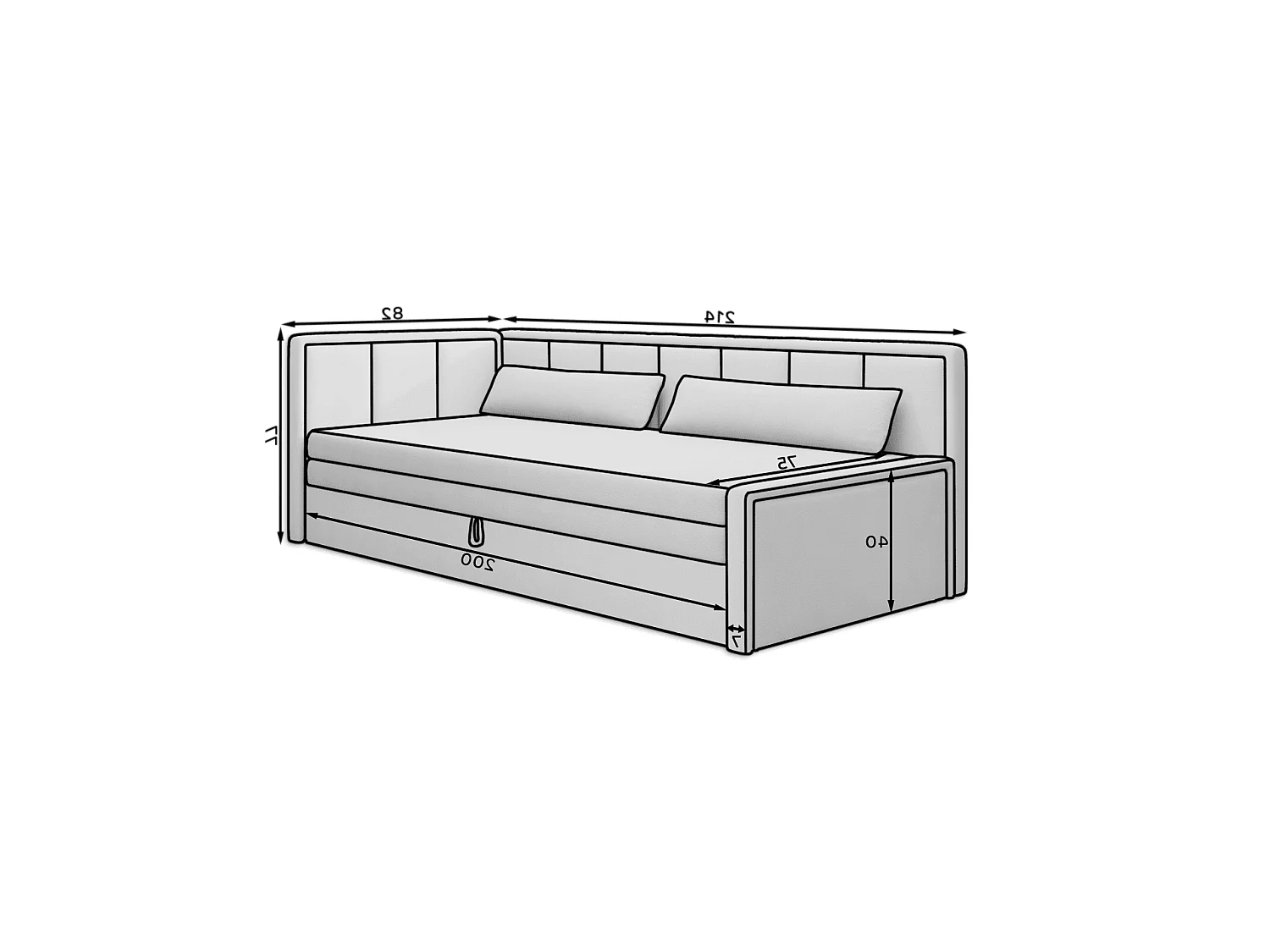 Divano Hugo R/Rivestimento in tessuto/Beige e Antracite