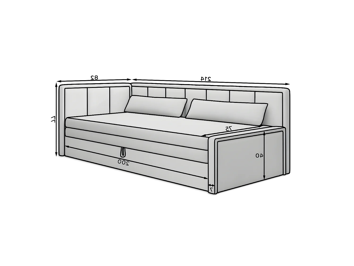 Divano Hugo R/Rivestimento in tessuto/Beige e Antracite