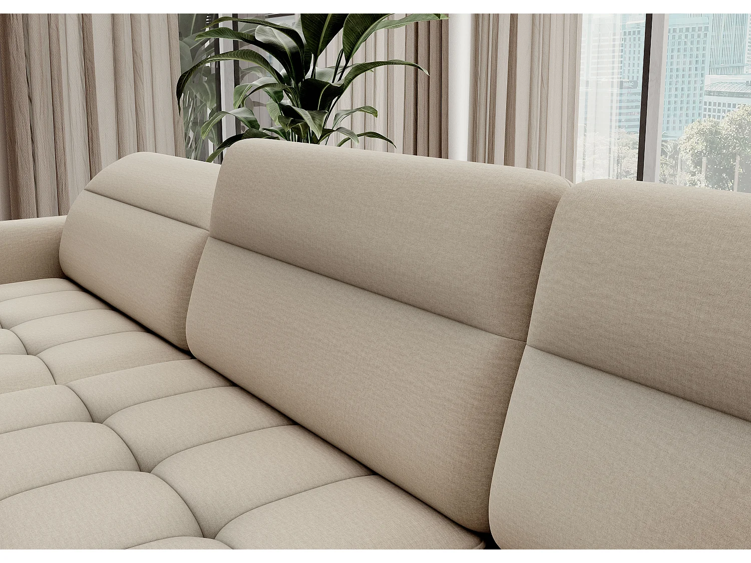 Ecksofa Silvio UL/Stoff-Beige