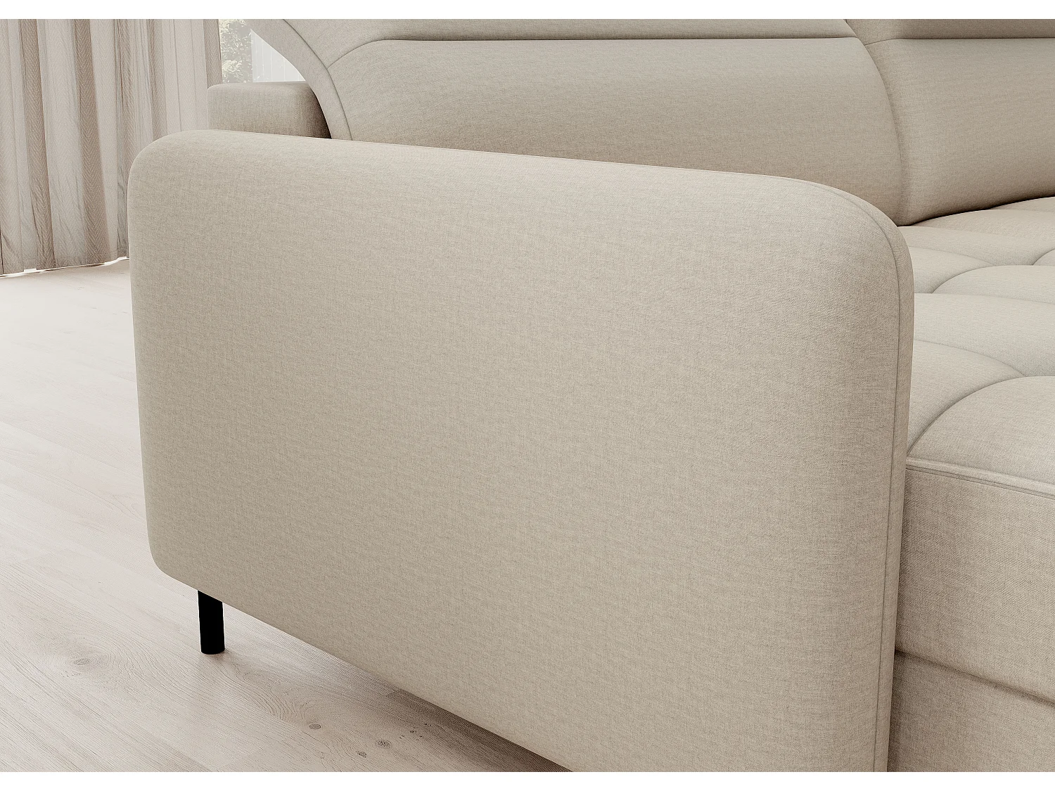 Ecksofa Silvio UL/Stoff-Beige