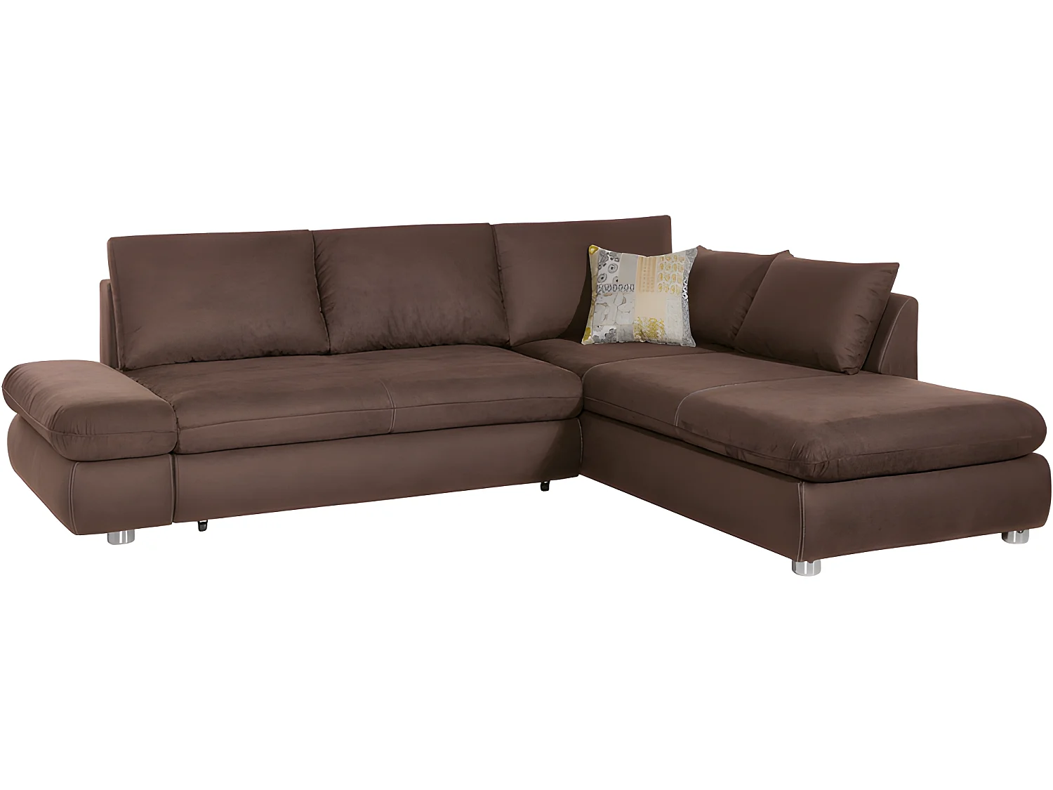 Ecksofa Komo R/Stoffbezug/Braun