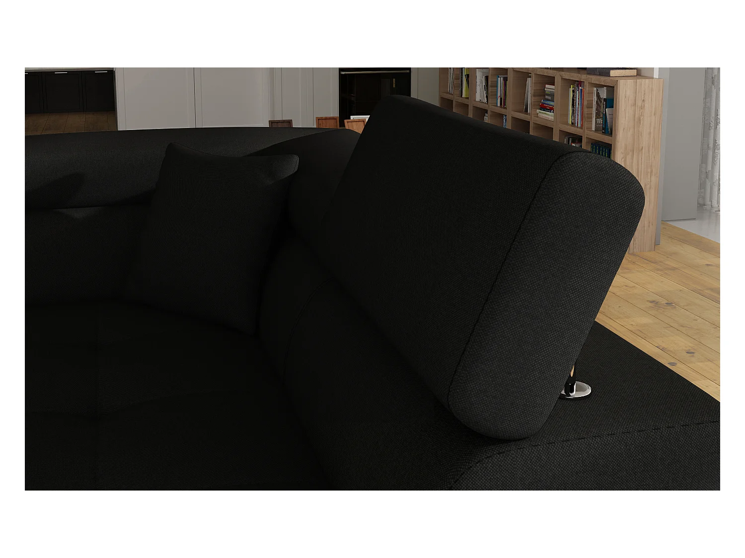 Canapé Corner Rondon R/Tessu/Anthracite&Noir/En stock