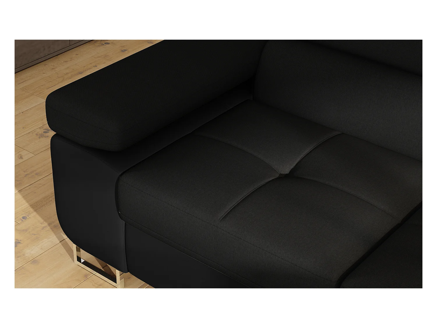 Canapé Corner Rondon R/Tessu/Anthracite&Noir/En stock