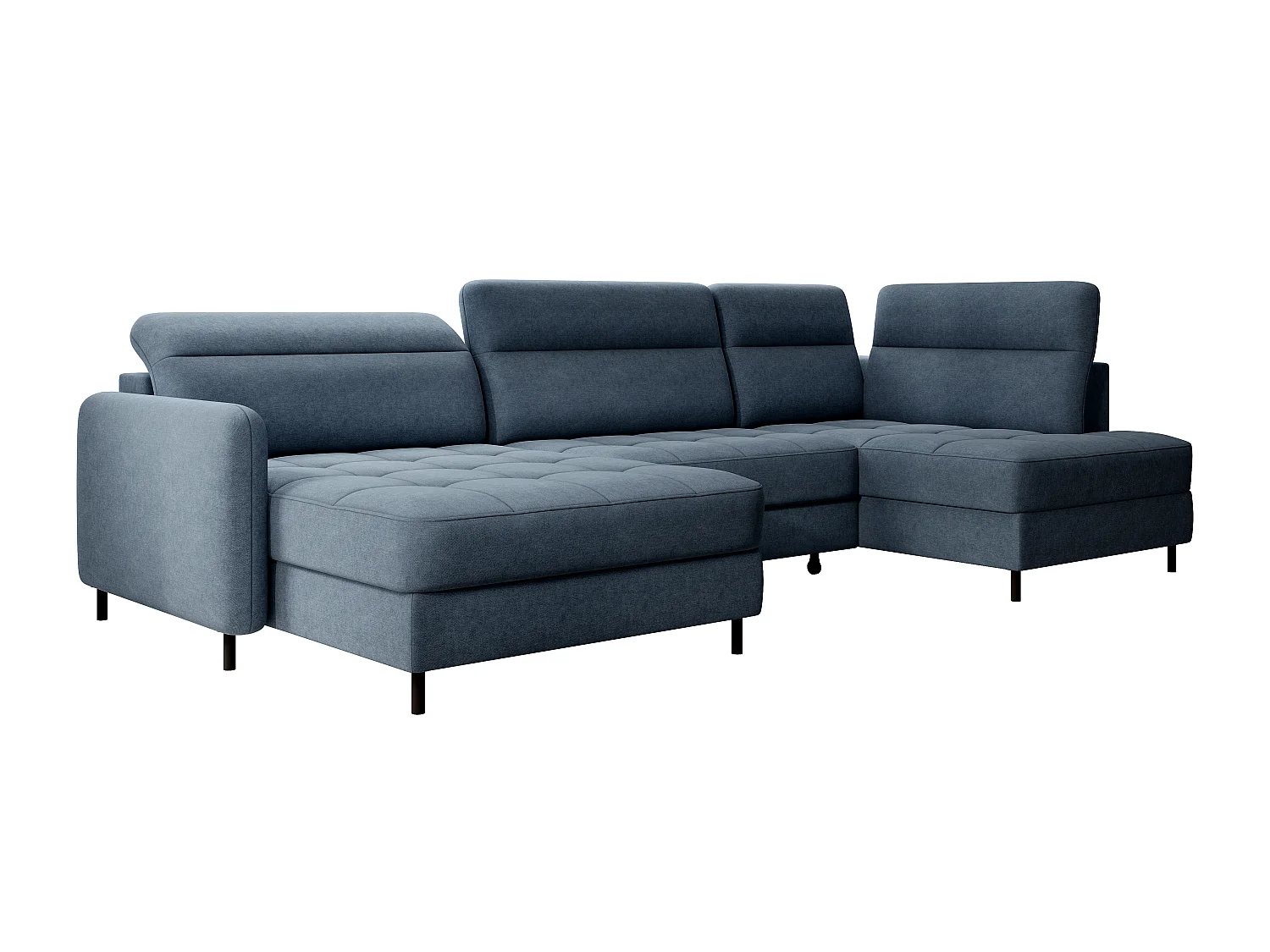 Ecksofa Silvio UL/Stoff-Blau