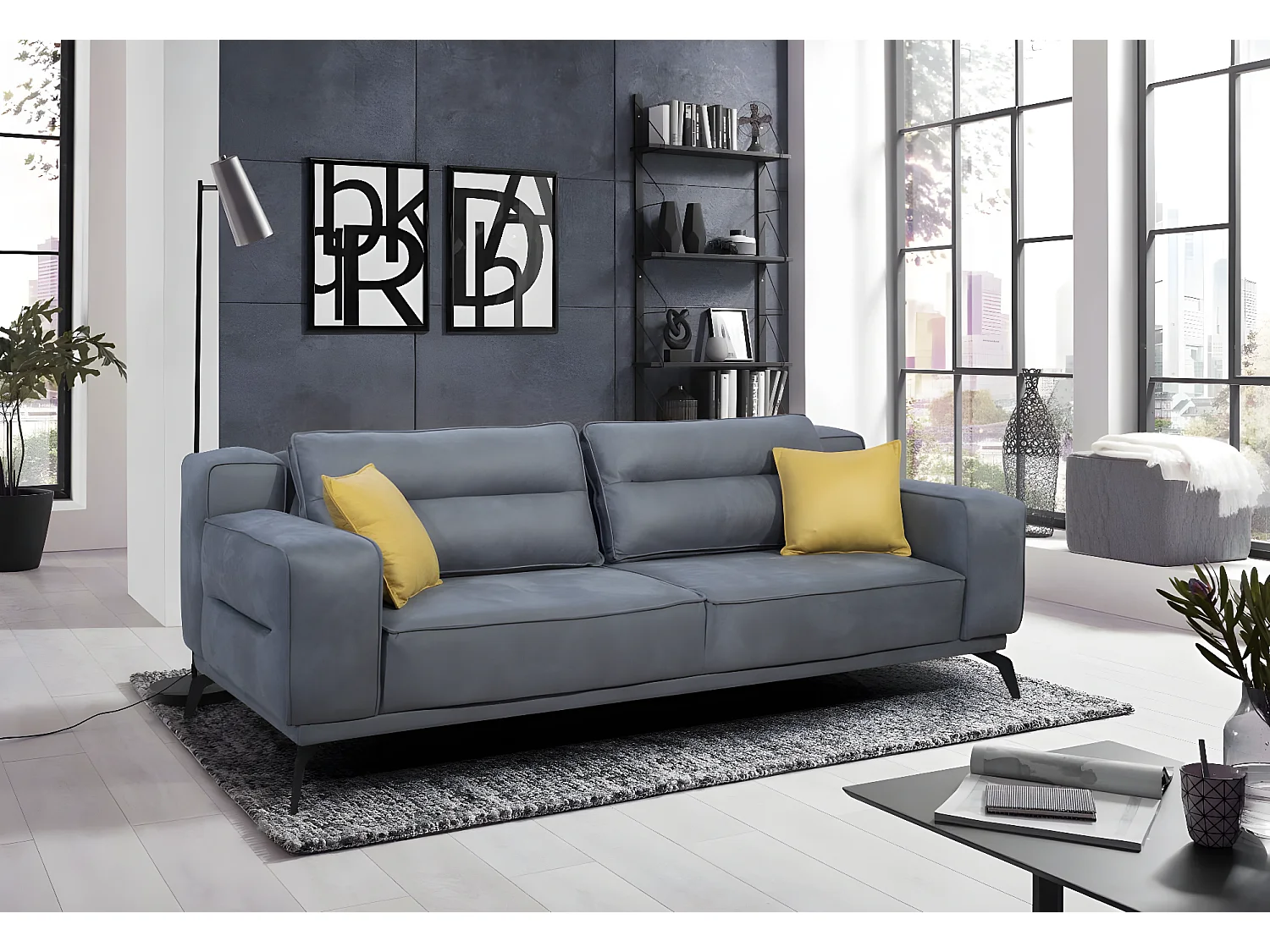 3 Pers. Canapé Milano/Tissu/Gris